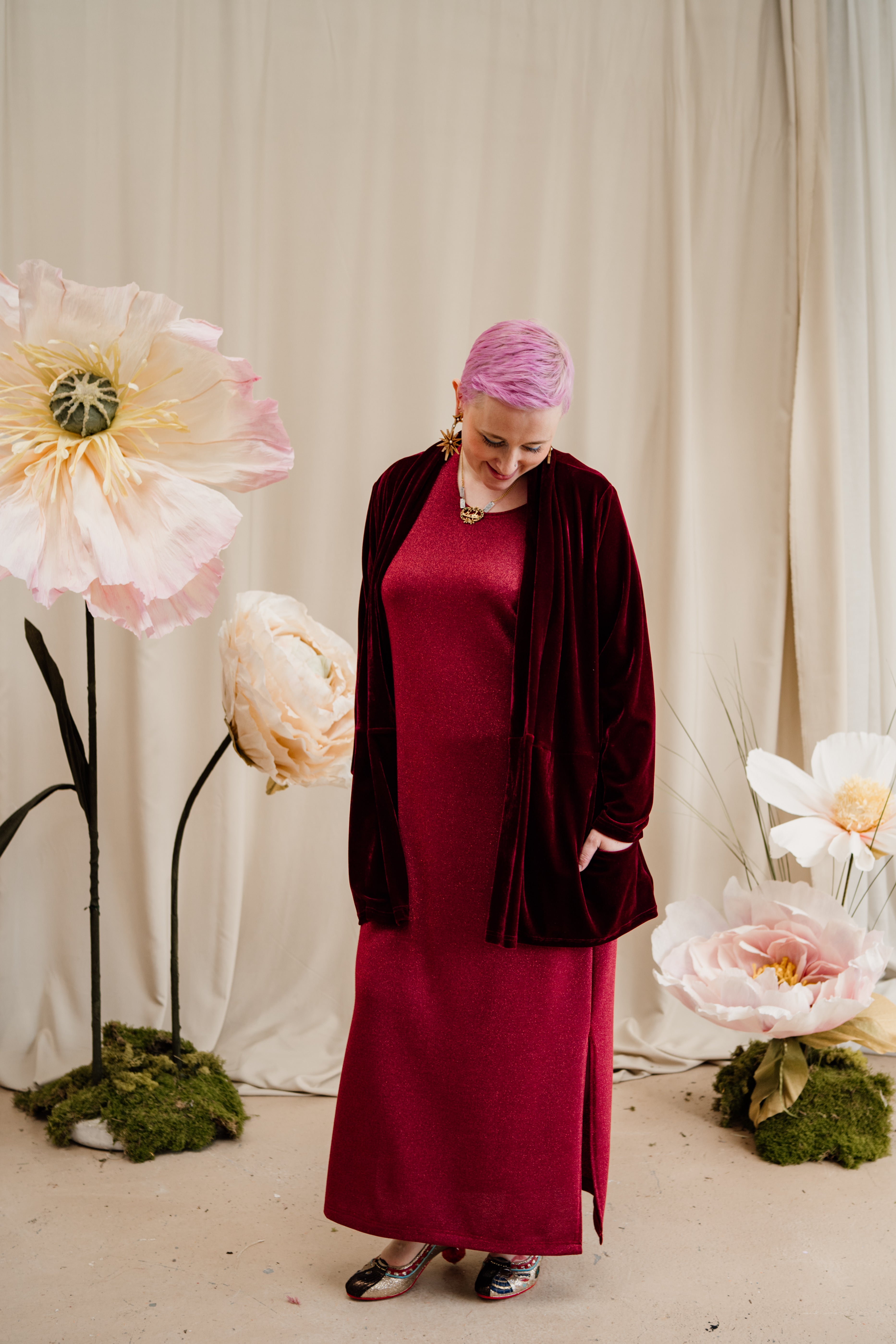 Velvet Jacket in Burgundy - Megan Crook