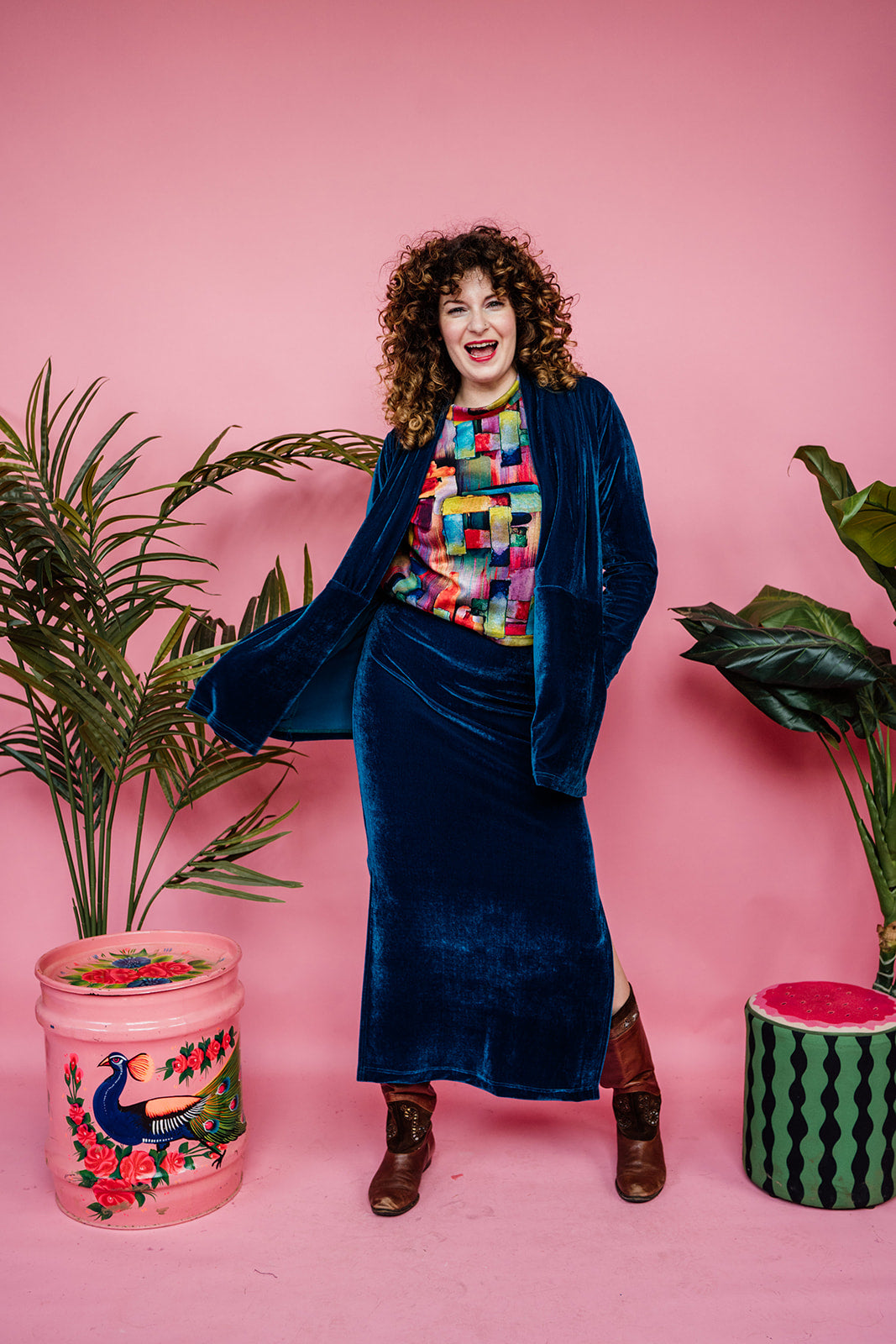 Velvet Jacket in Teal - Megan Crook