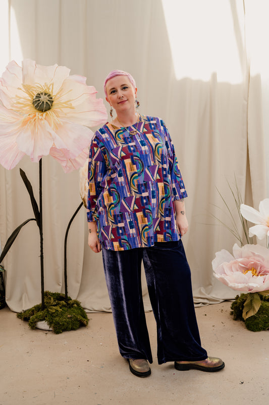 Swing Tunic in Purple Retro Block + 11 Colours
