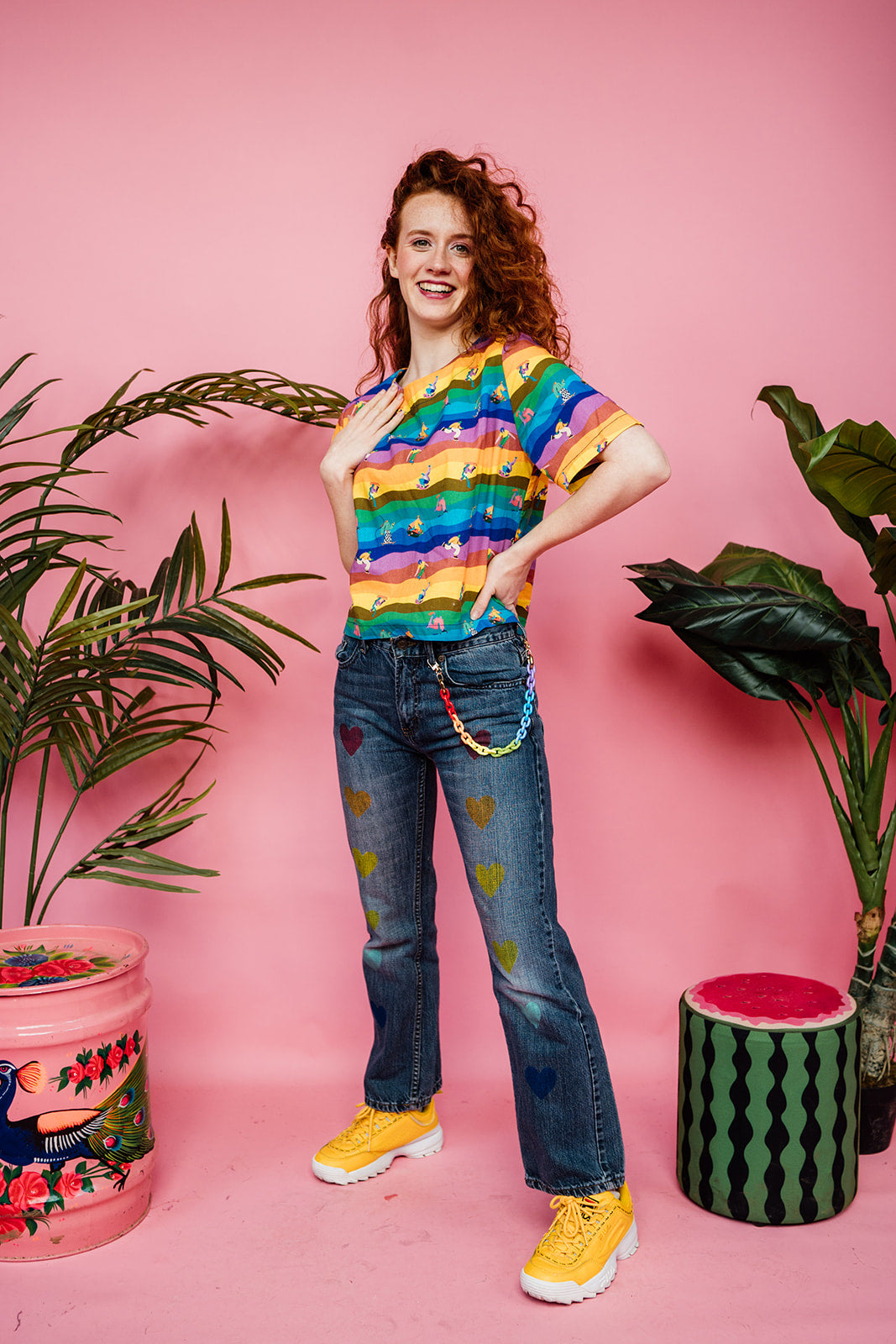 Smock Top in Rainbow Skaters