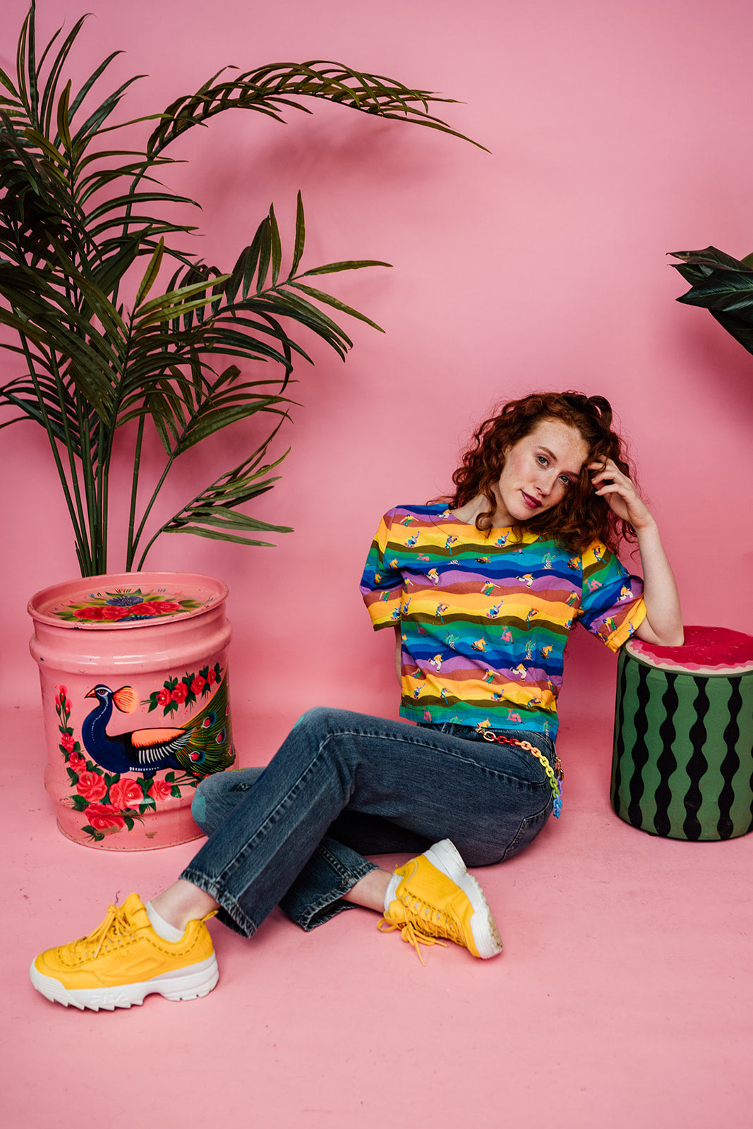 Smock Top in Rainbow Skaters