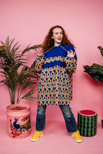 Load image into Gallery viewer, Rain Poncho in Blue/Rainbow Print