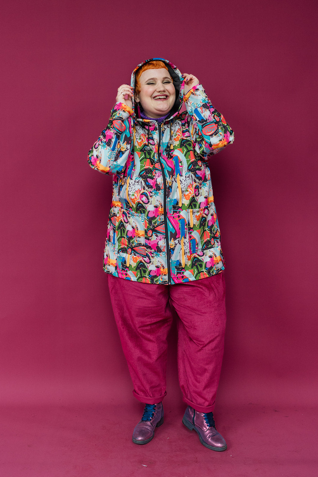 Rain Coat in Graffiti Print - Megan Crook