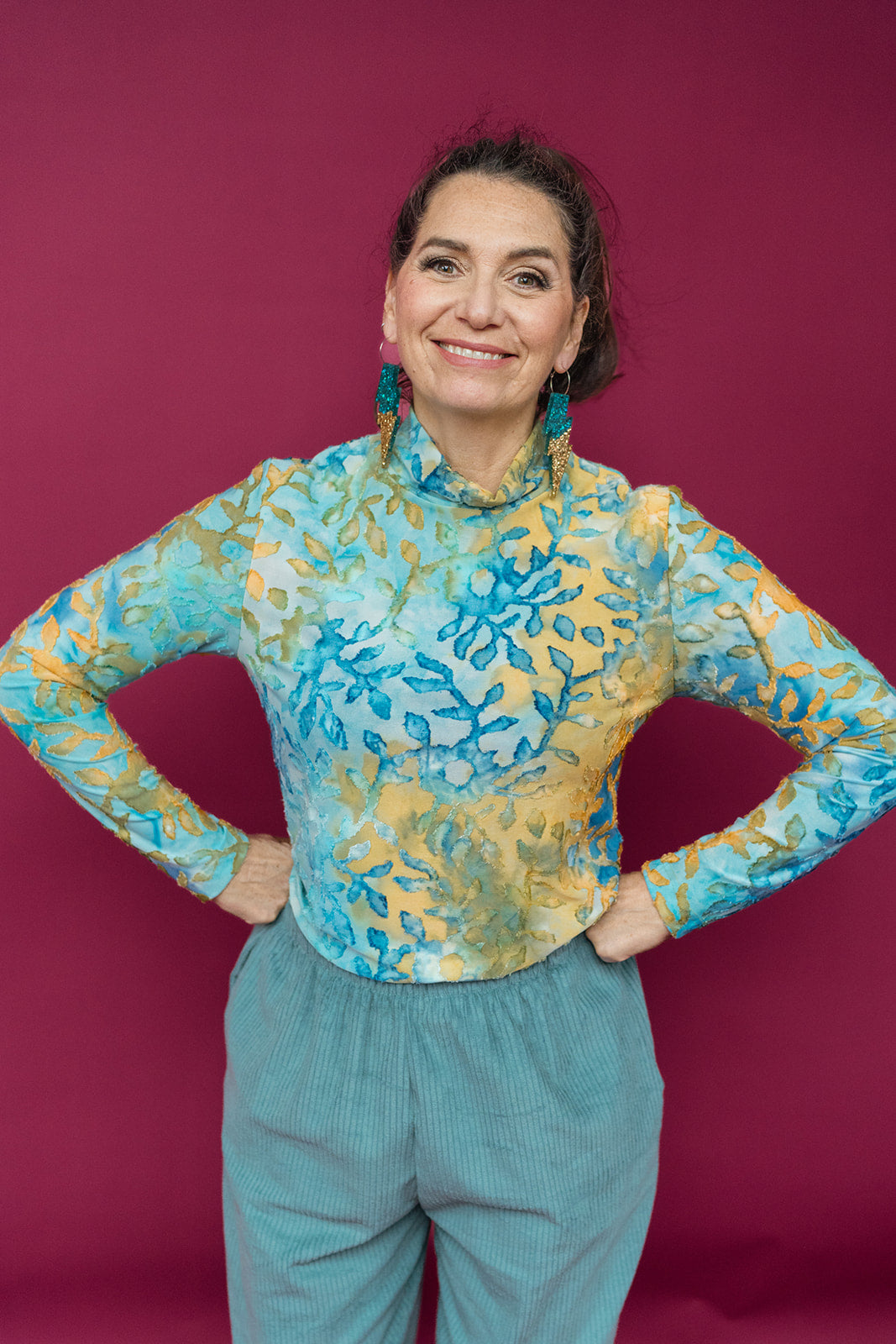 Mock Turtleneck in Seaside - Megan Crook