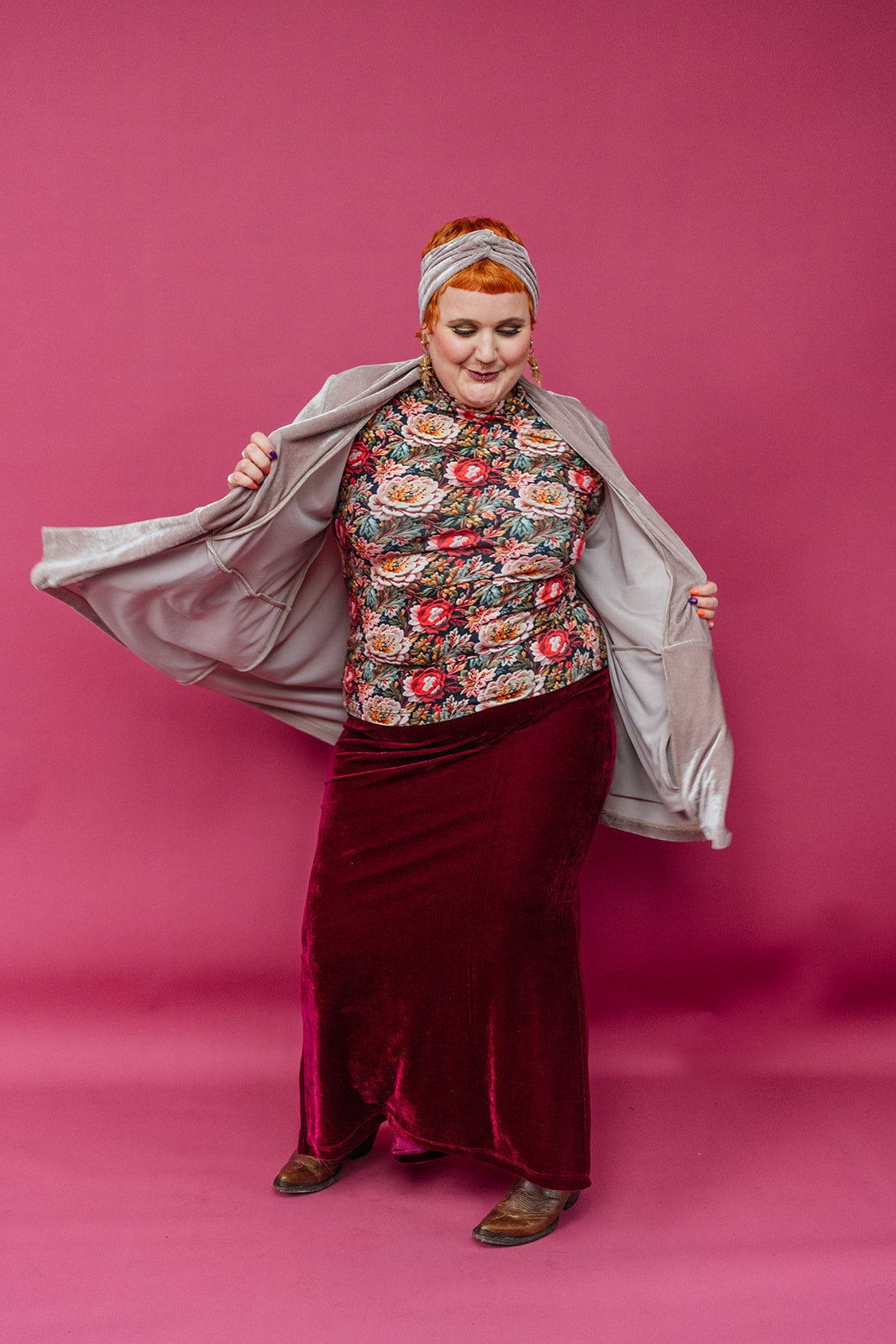 SALE Velvet Jacket in Oyster XL - Megan Crook
