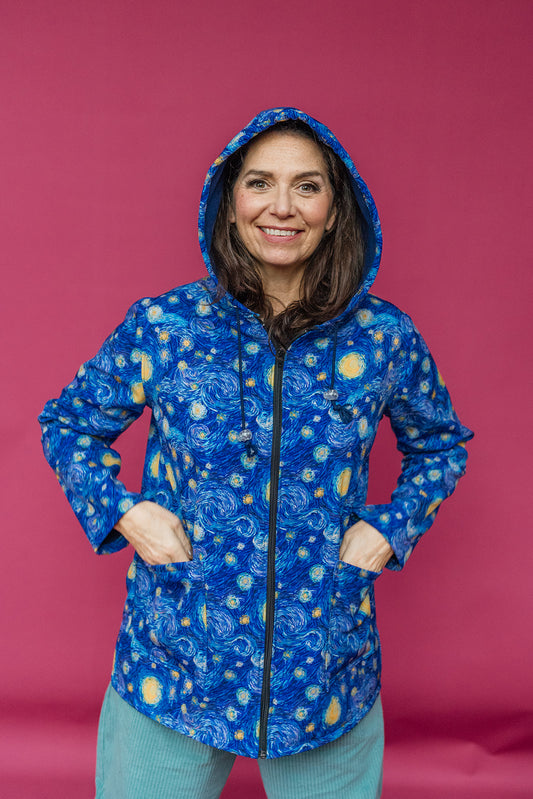 * Rain Coat in Blue/Starry Night