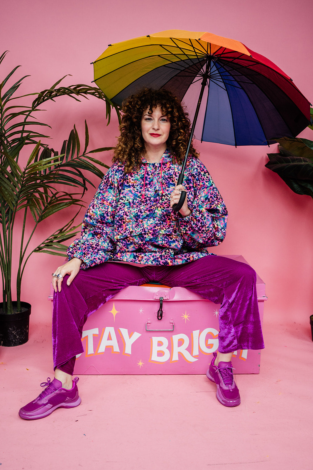 Rain Poncho in Rainbow Leopard Print