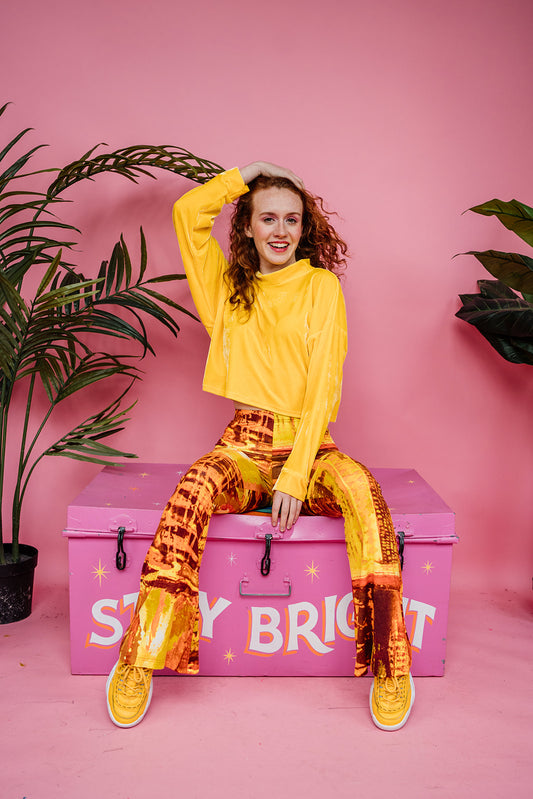 SALE Velvet Batwing Top in Yellow