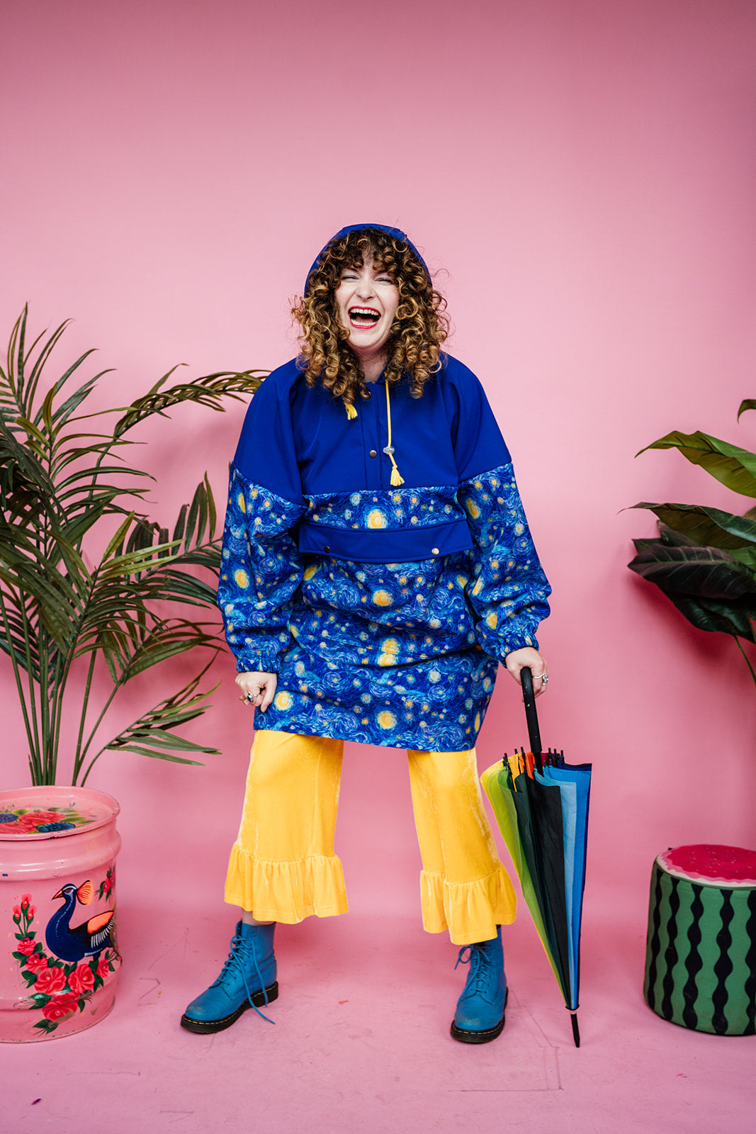 * Rain Poncho in Starry Night Print