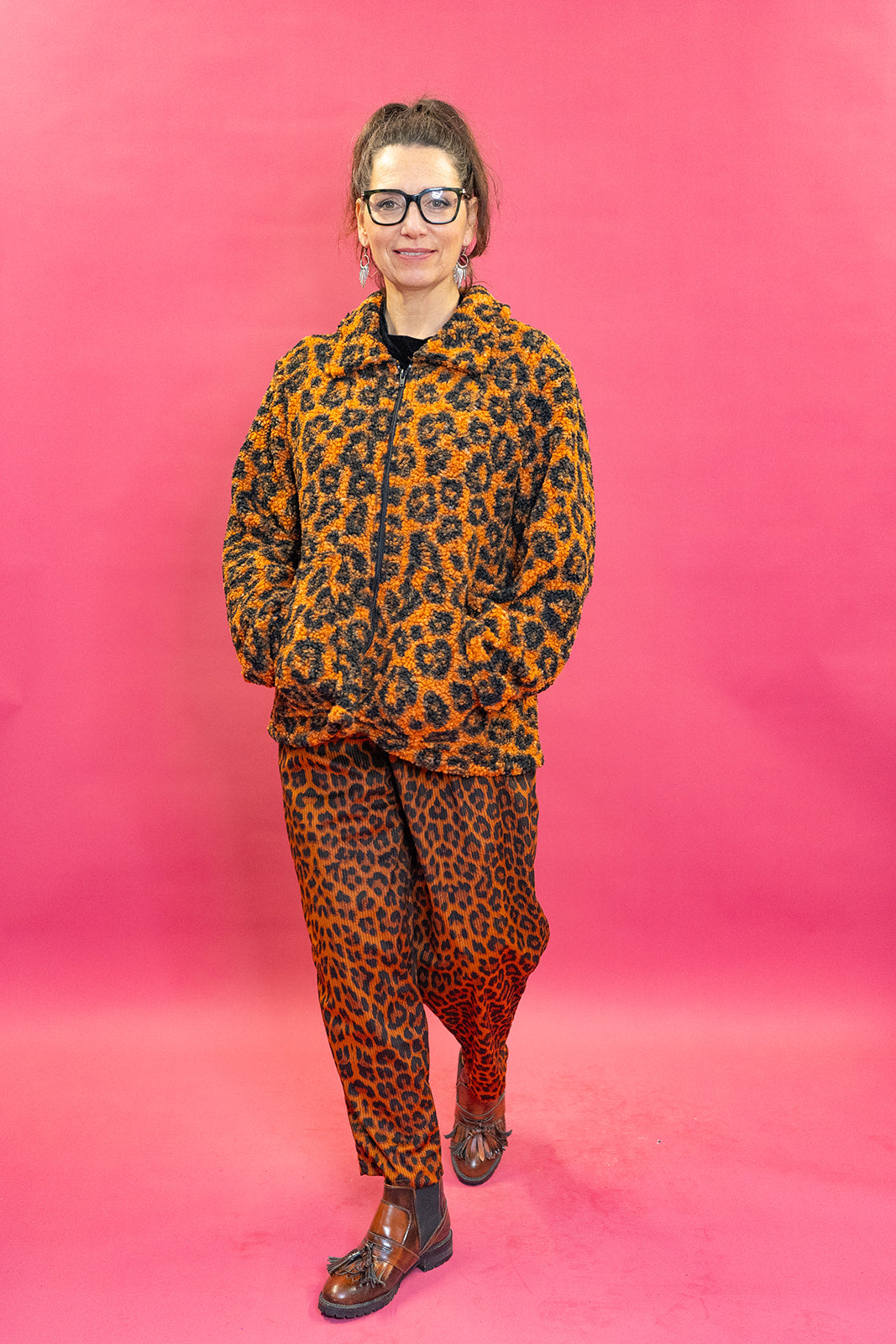 Brown Leopard Borg Box Jacket - Megan Crook