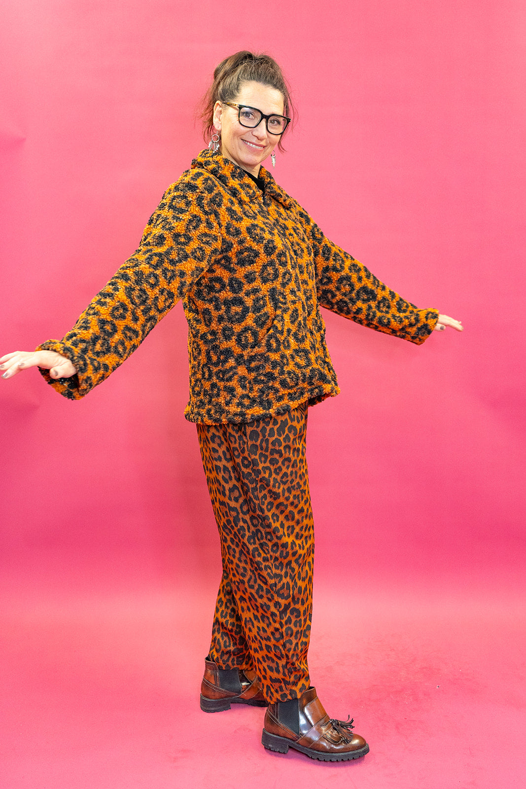 Brown Leopard Borg Box Jacket - Megan Crook
