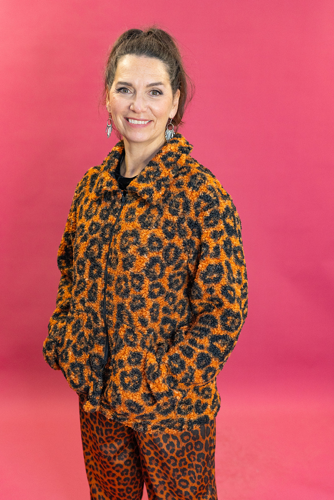 Brown Leopard Borg Box Jacket - Megan Crook