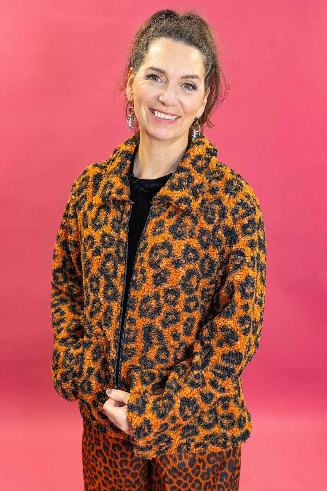 Brown Leopard Borg Box Jacket - Megan Crook