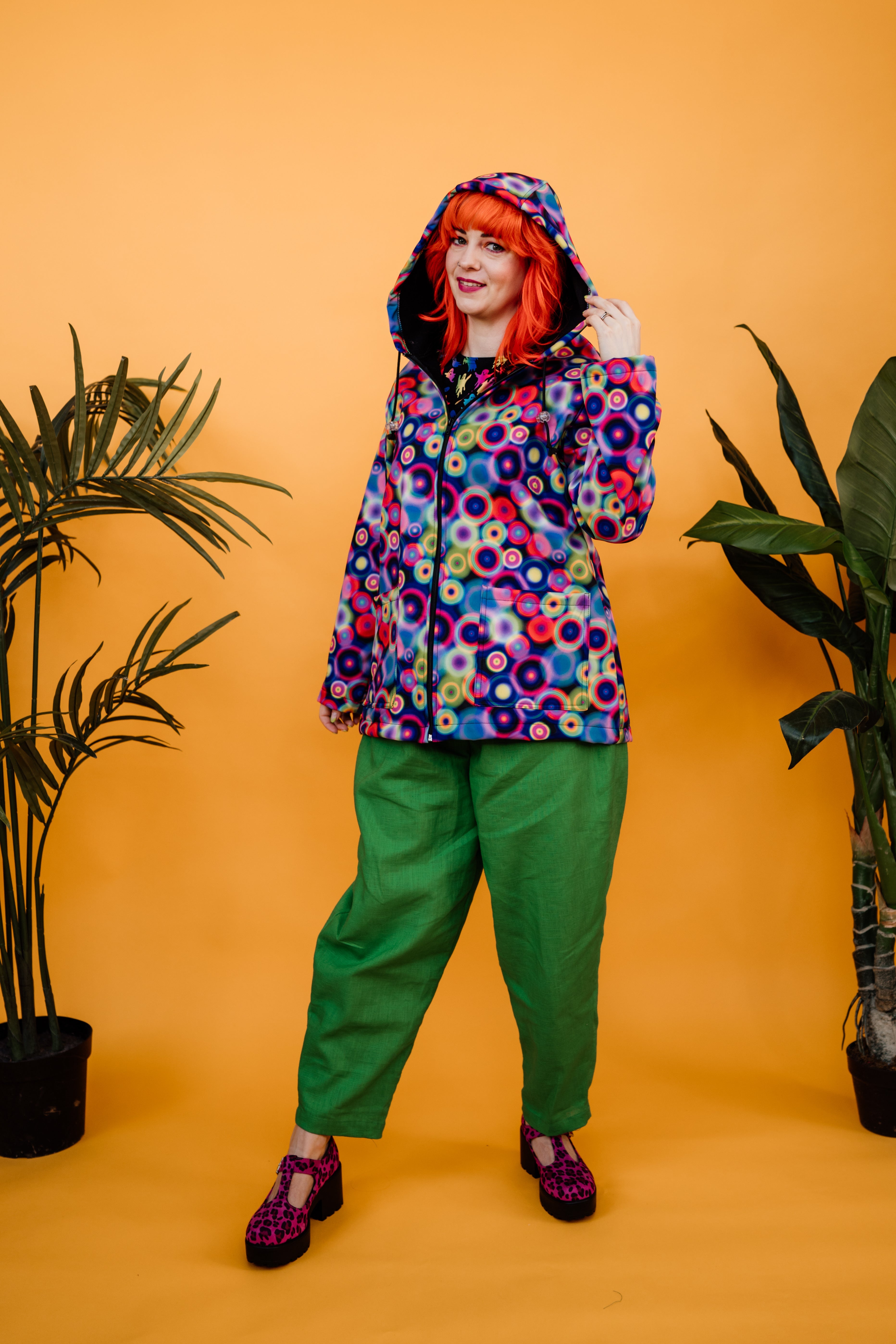 Rain Coat in Rainbow Circle - Megan Crook