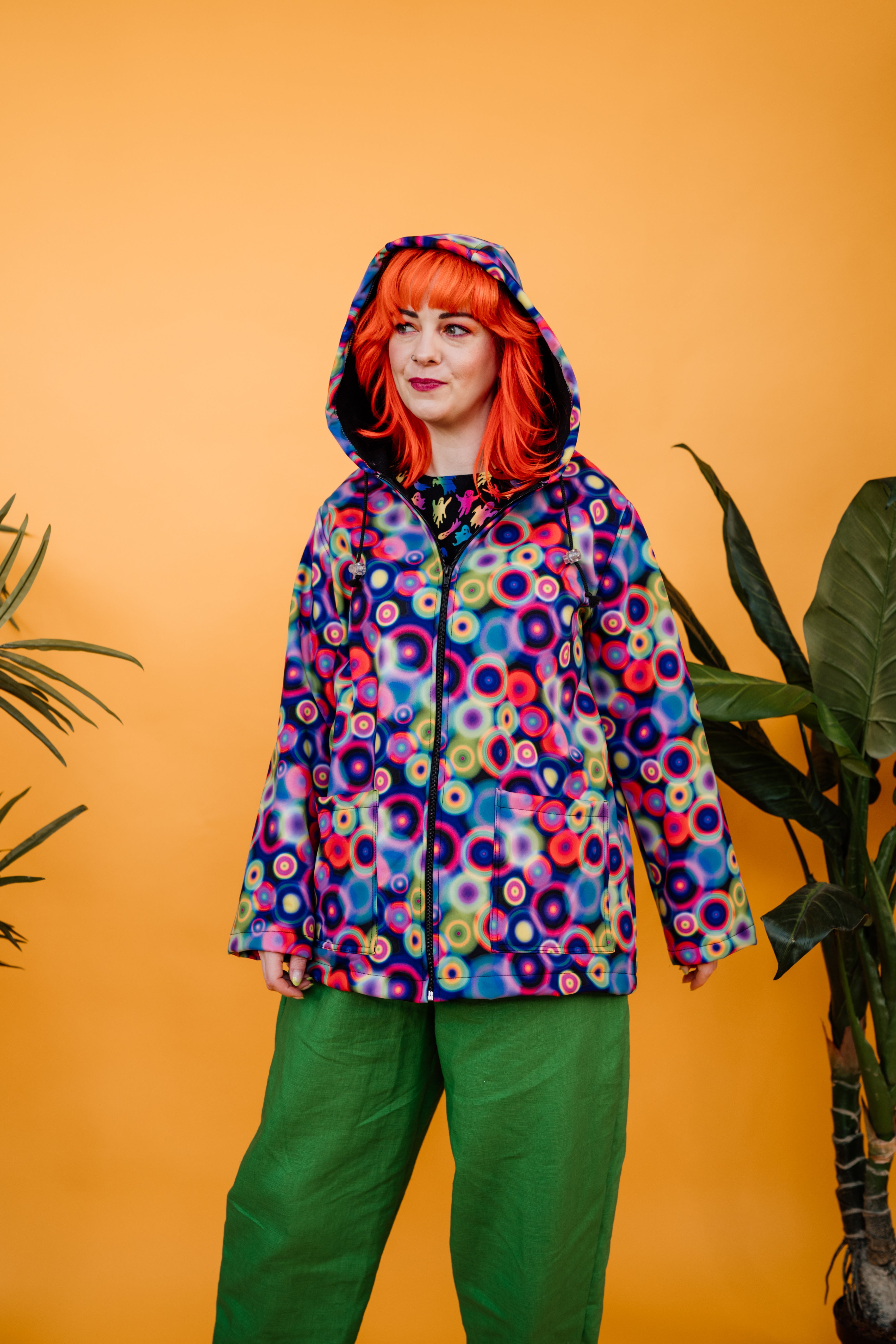 Rain Coat in Rainbow Circle - Megan Crook