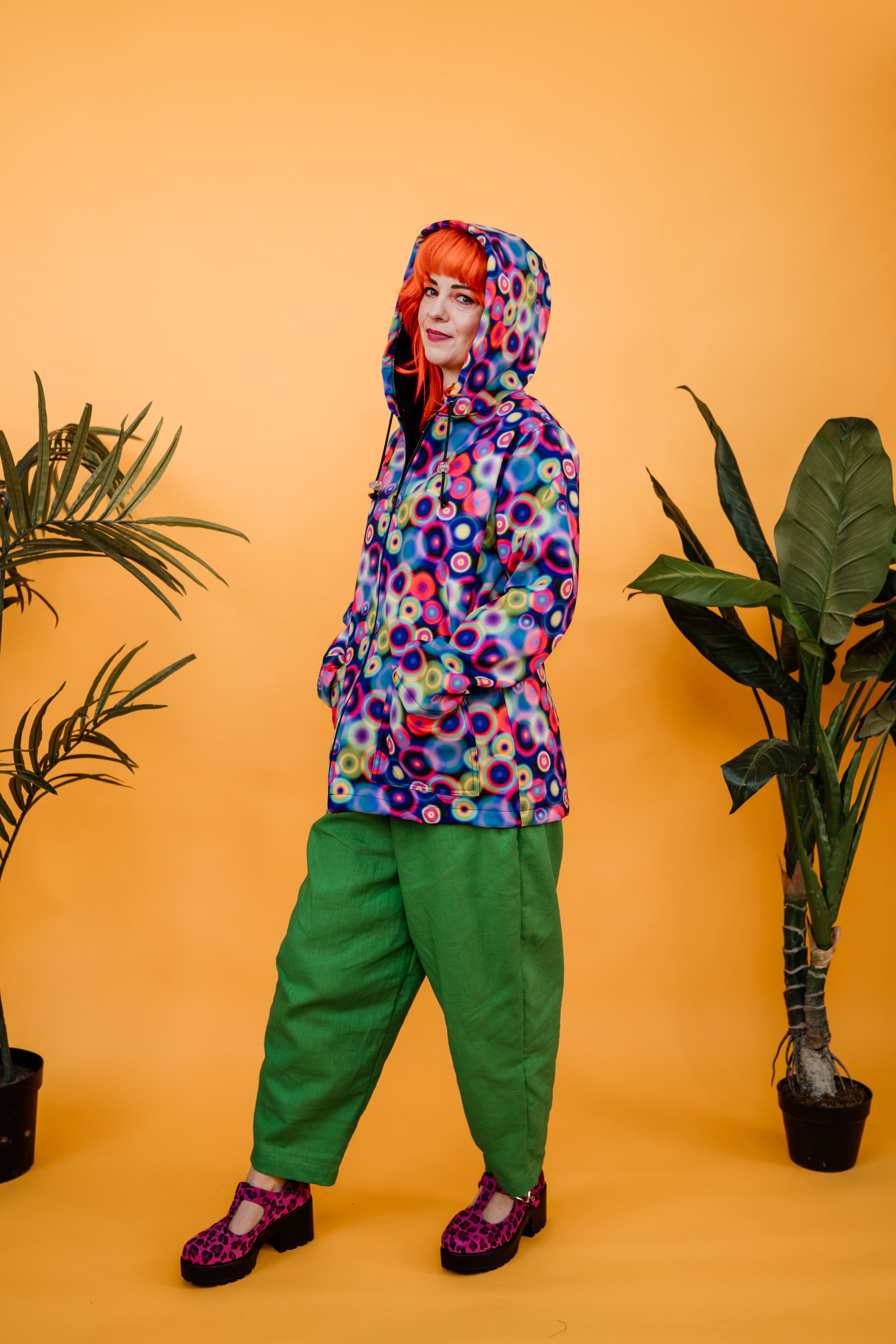 Rain Coat in Rainbow Circle - Megan Crook