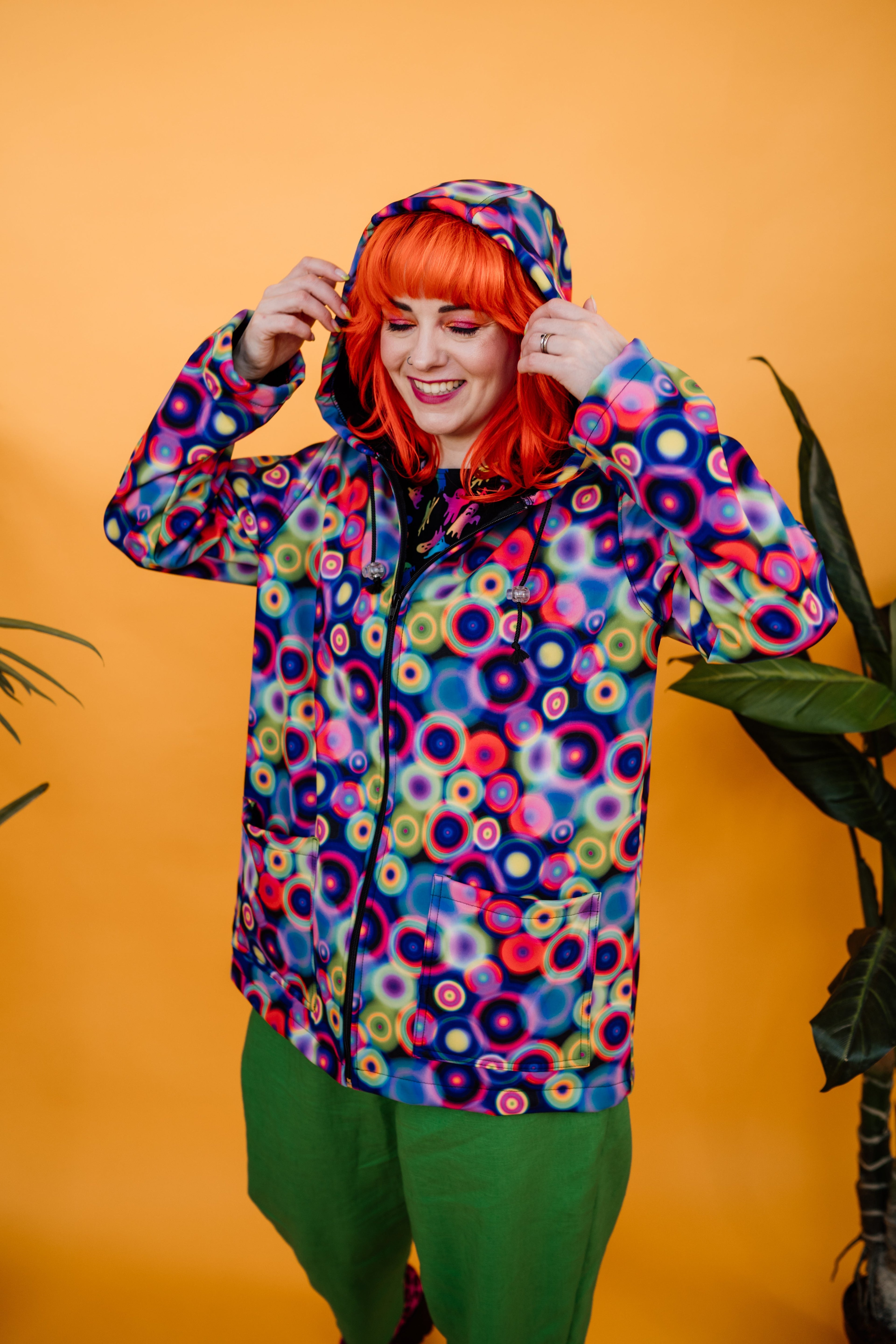 Rain Coat in Rainbow Circle - Megan Crook