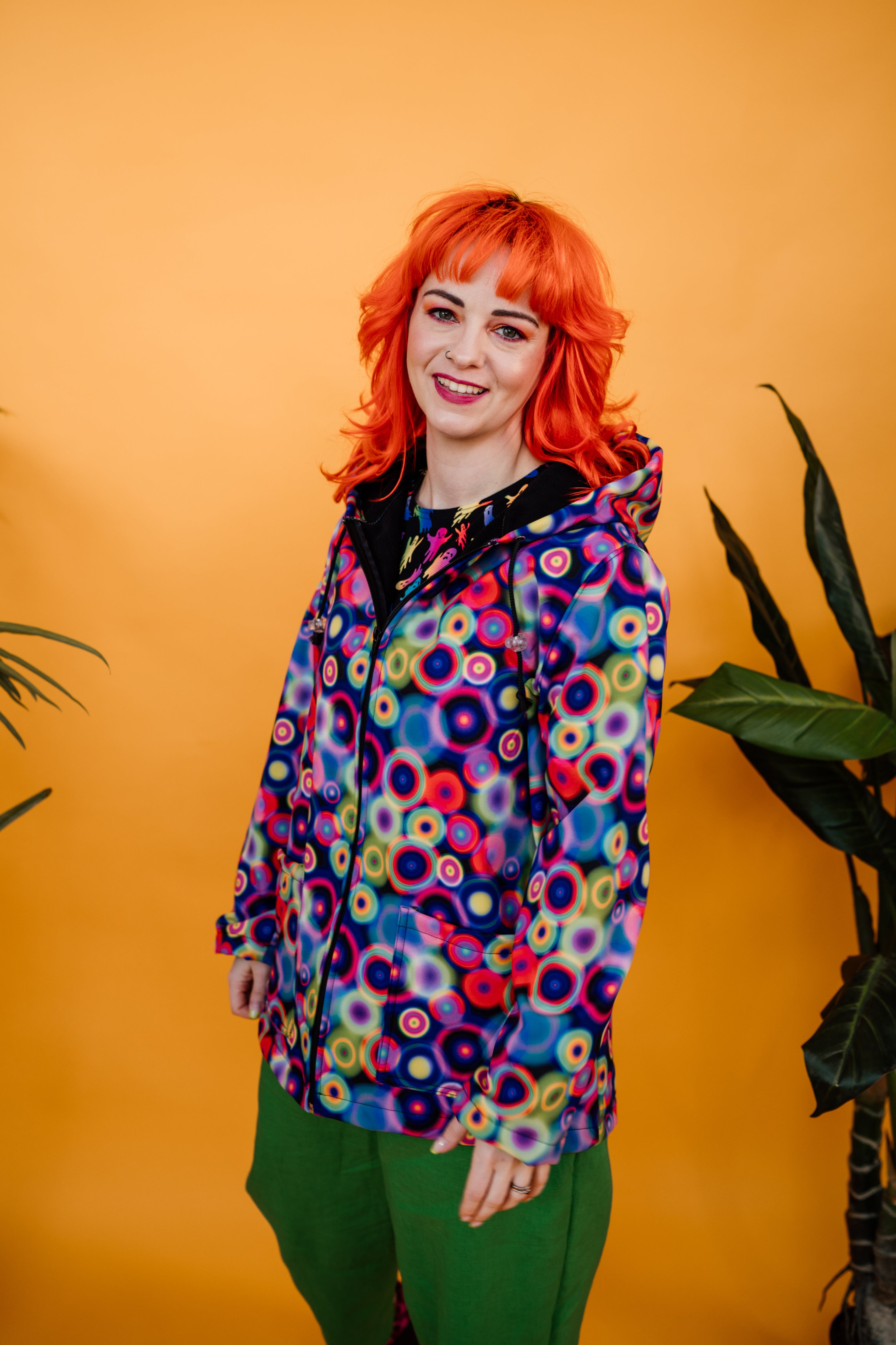 Rain Coat in Rainbow Circle - Megan Crook