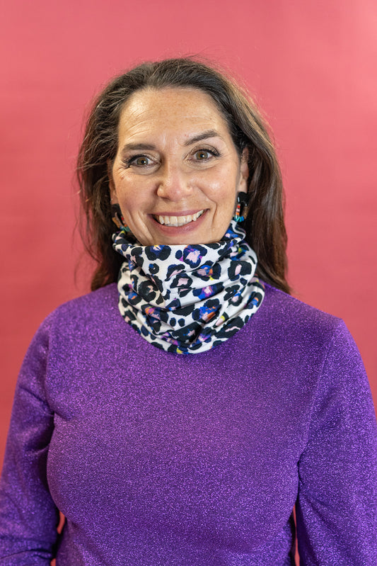 * Jersey Snood in Snow Leopard
