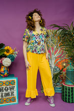 Load image into Gallery viewer, Velvet Ruffle Culottes in Yellow