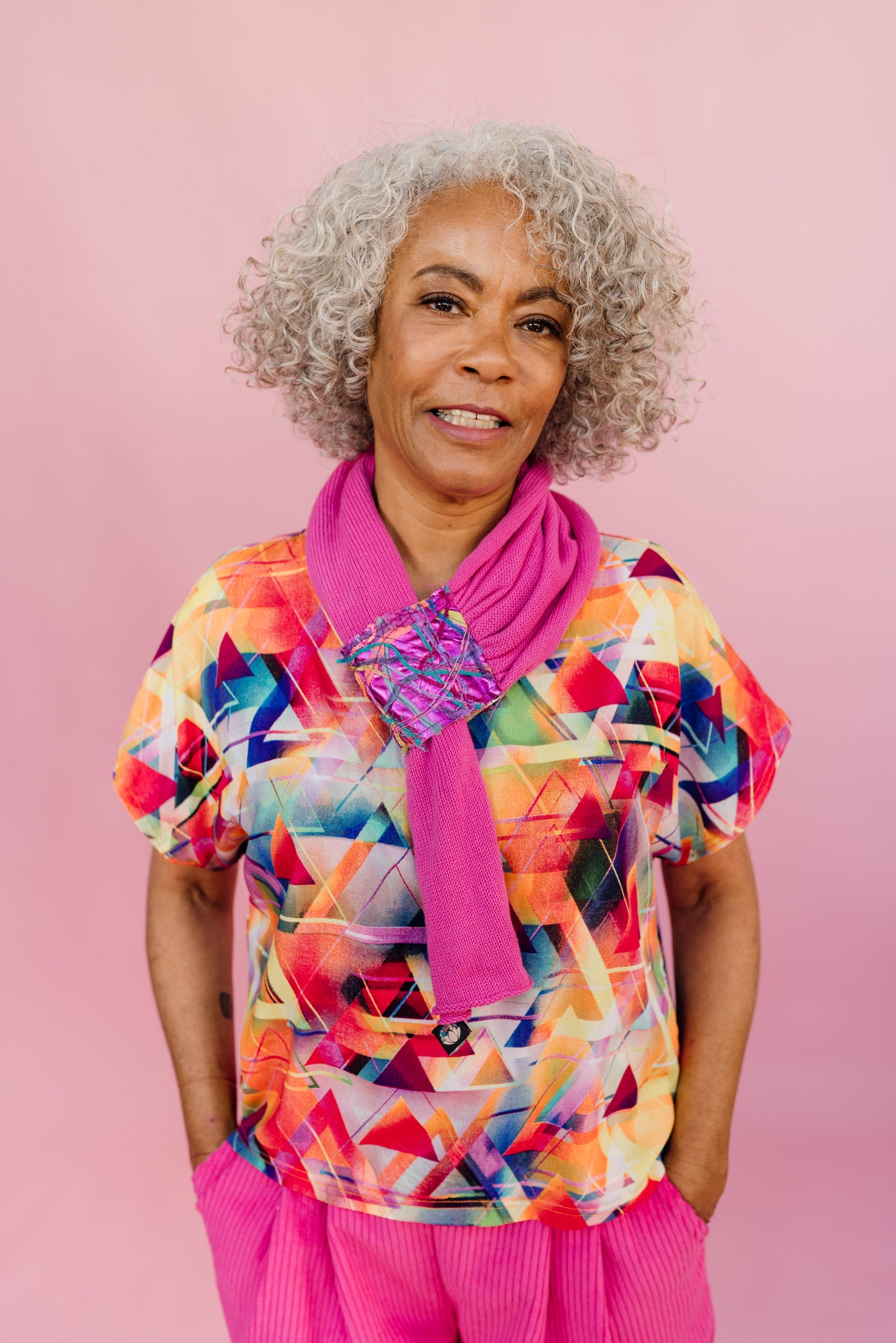 * Shift Blouse in Multi Triangle