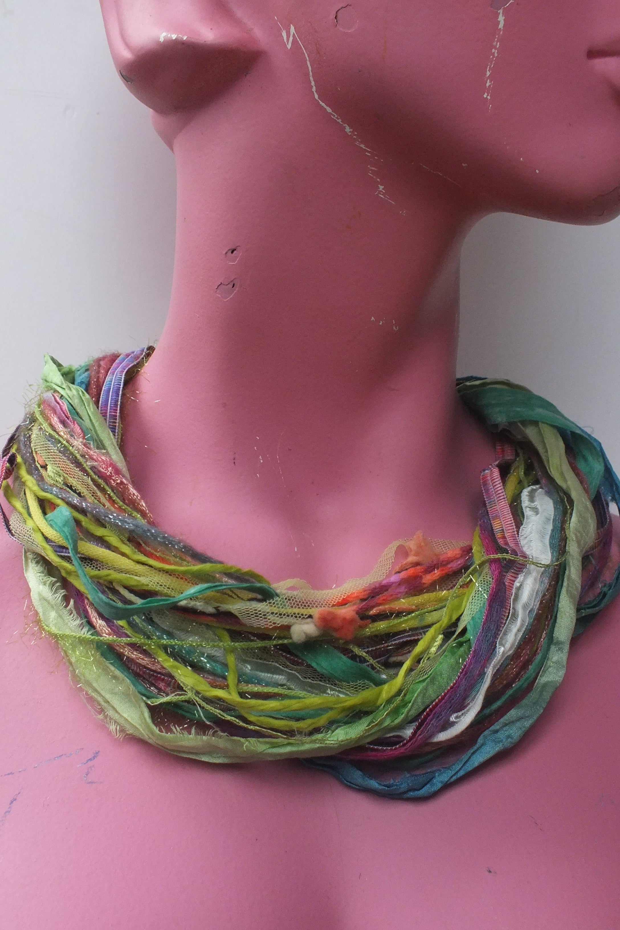 Silk Yarn Necklace in Citrus Multi - Megan Crook