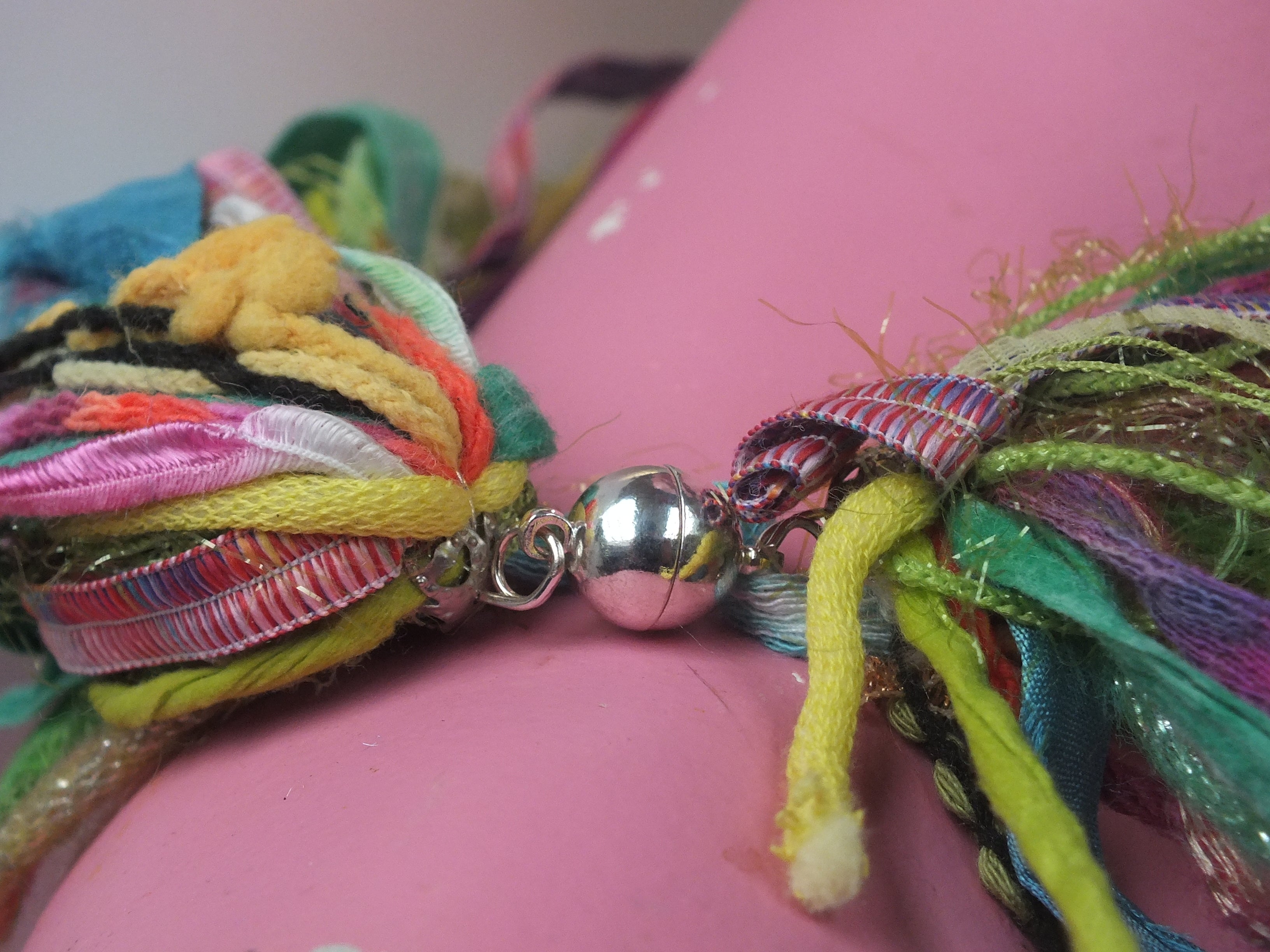 Silk Yarn Necklace in Citrus Multi - Megan Crook