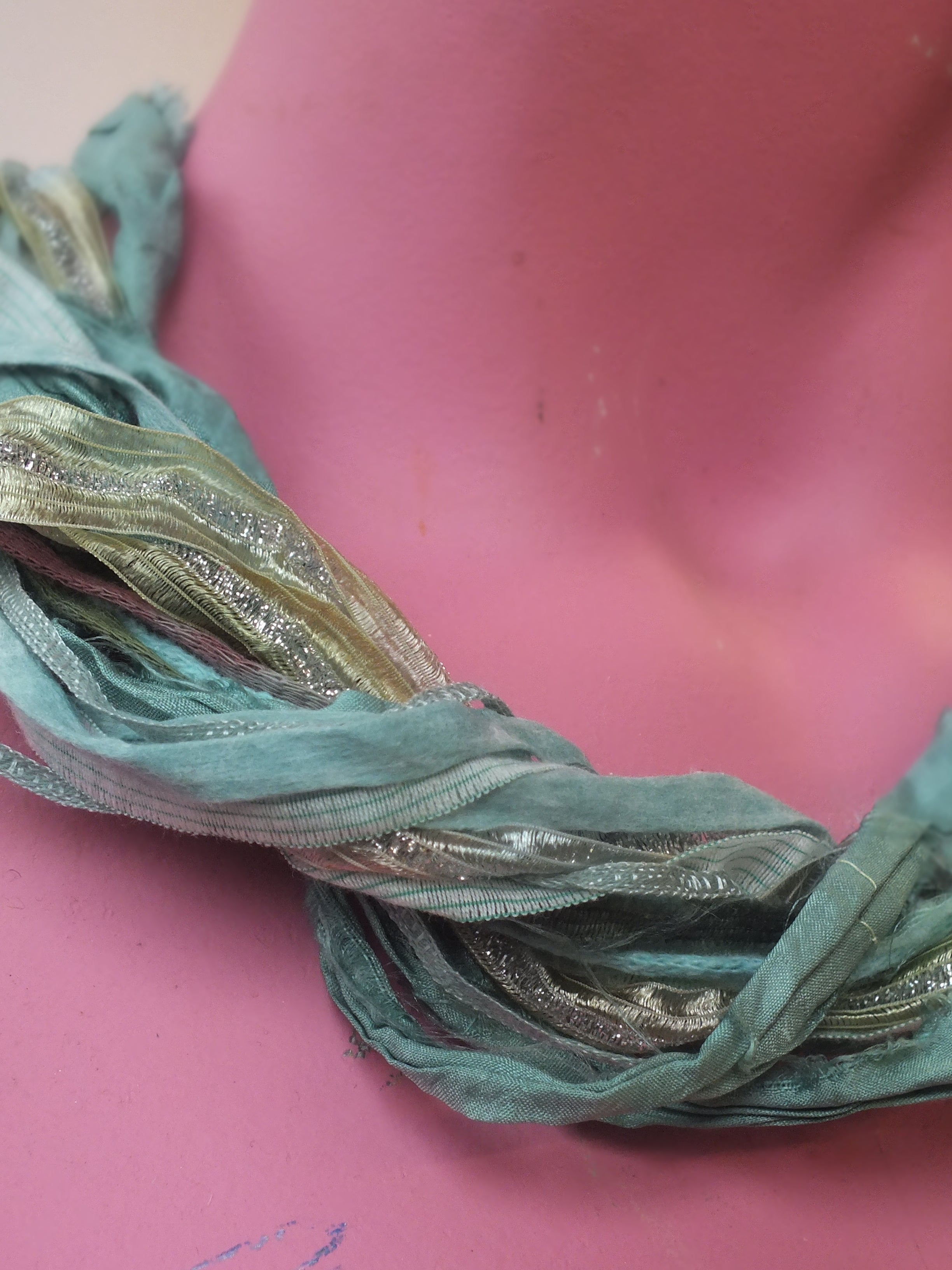 Silk Yarn Necklace in Seafoam - Megan Crook