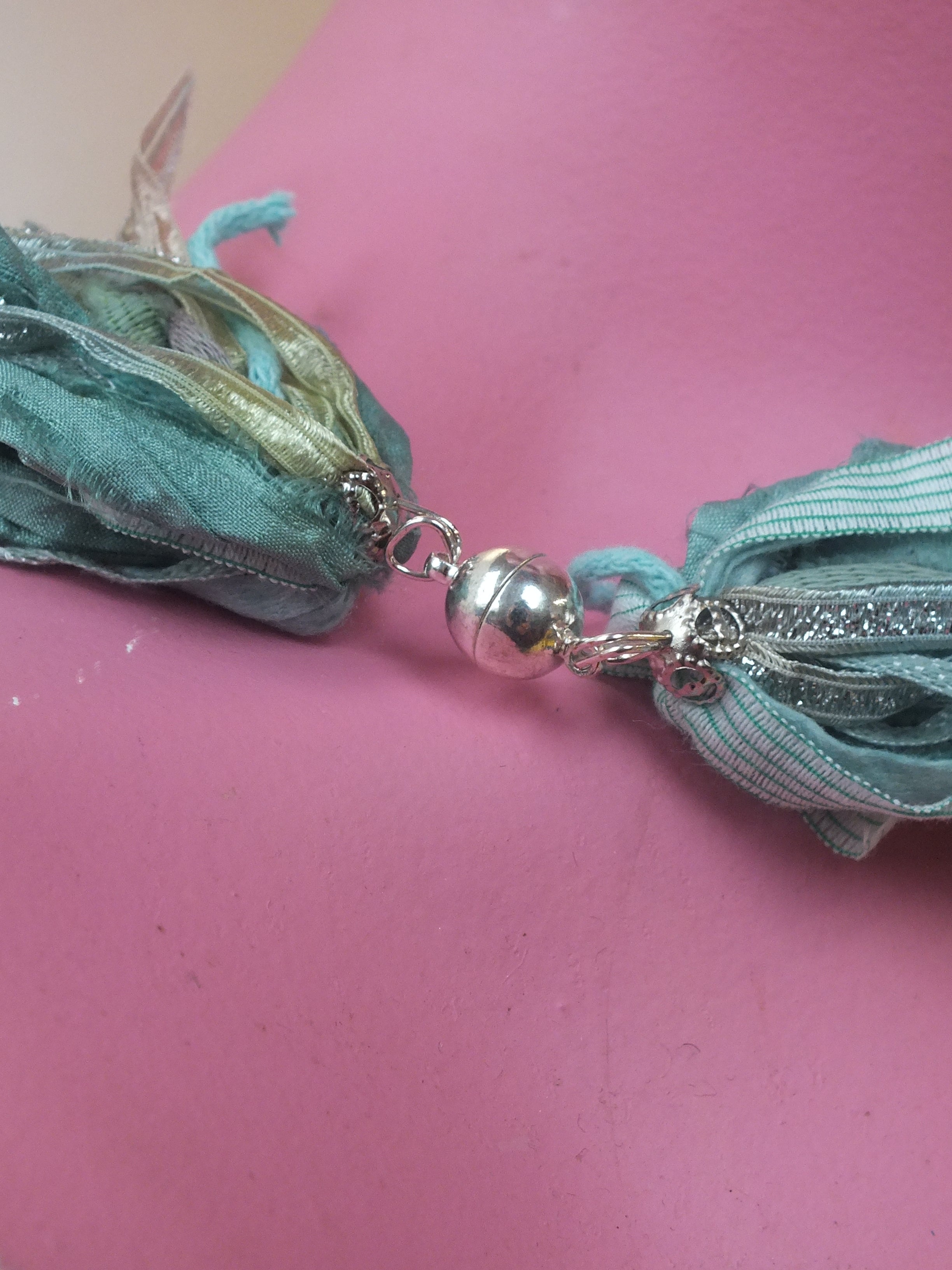 Silk Yarn Necklace in Seafoam - Megan Crook