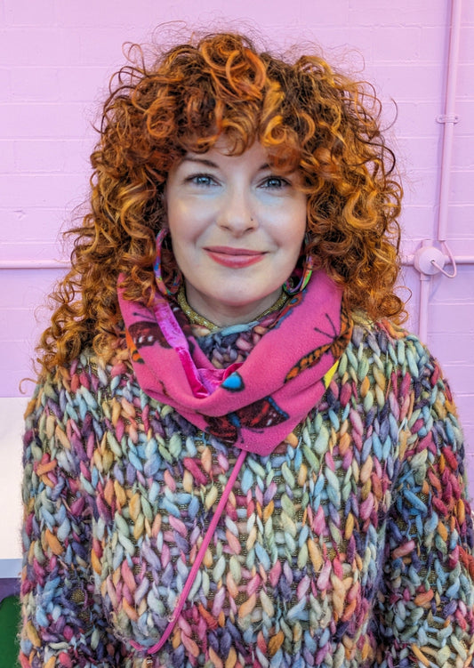 Reversible Cowl in Butterfly Print