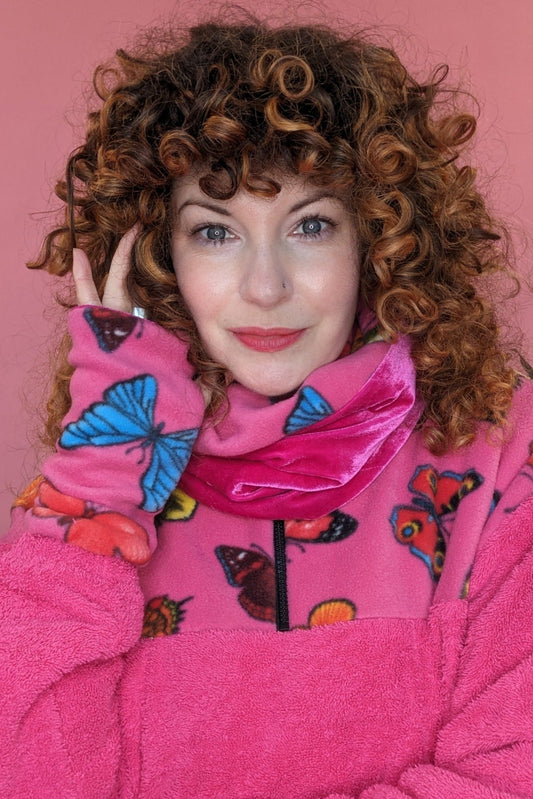 Reversible Hand Warmers in Butterfly fleece print