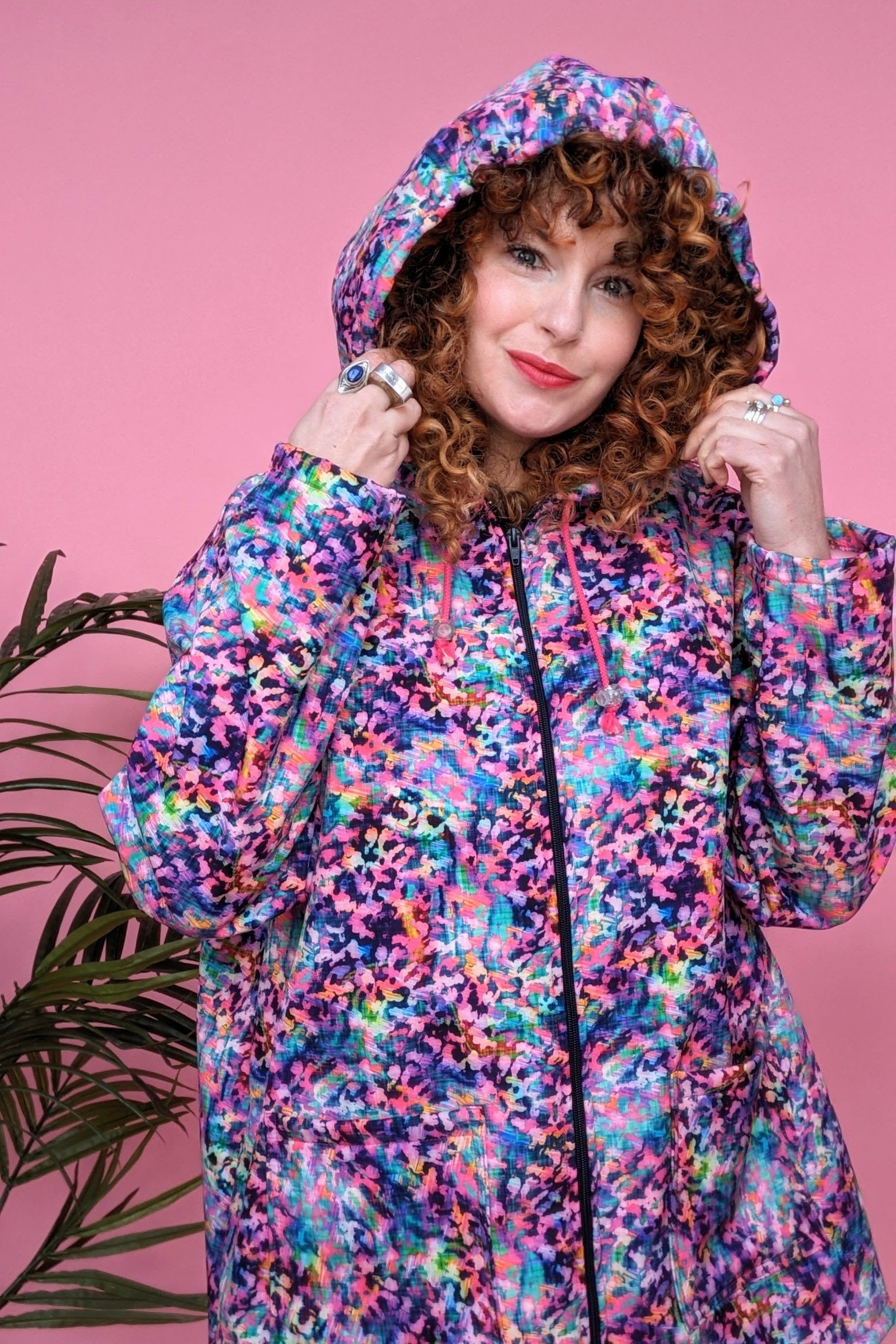 Rain Coat in Multi Leopard - Megan Crook