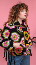 Load image into Gallery viewer, Crochet Trophy Jacket in Black Multi