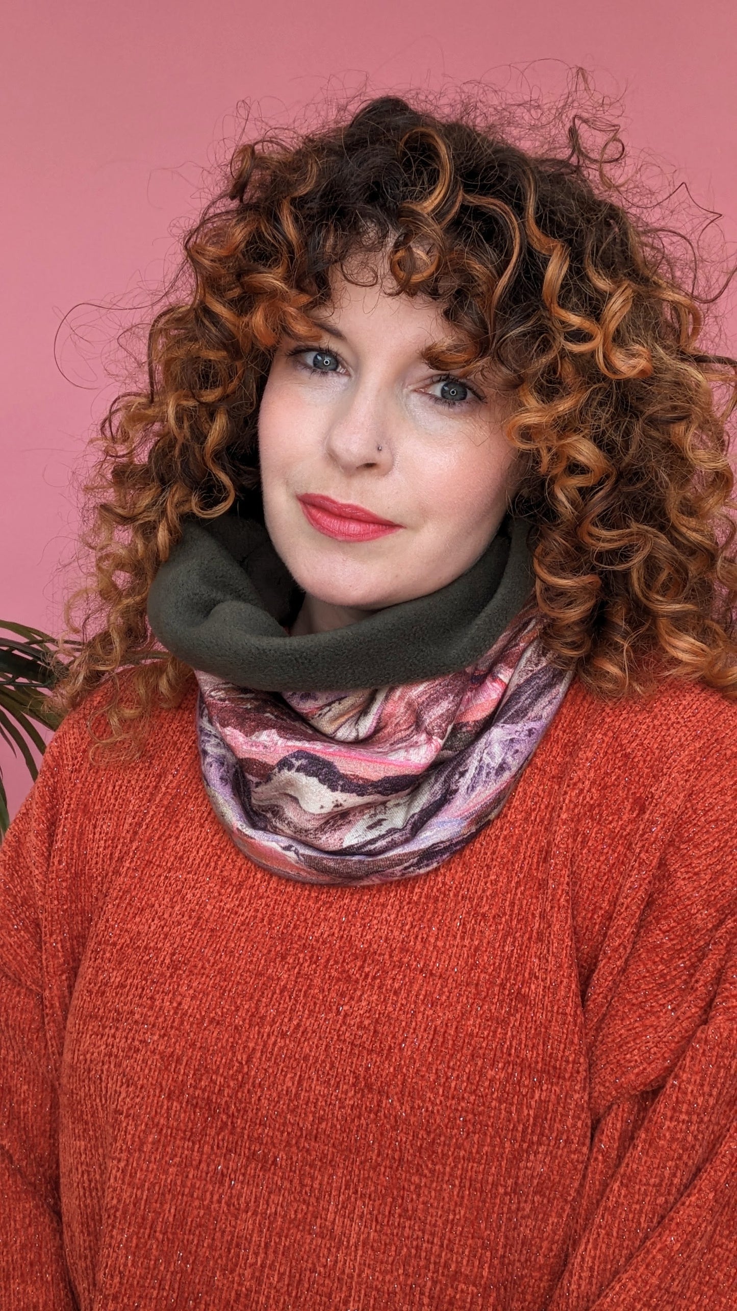 Reversible Liberty and Fleece Snood in Pink Mountain