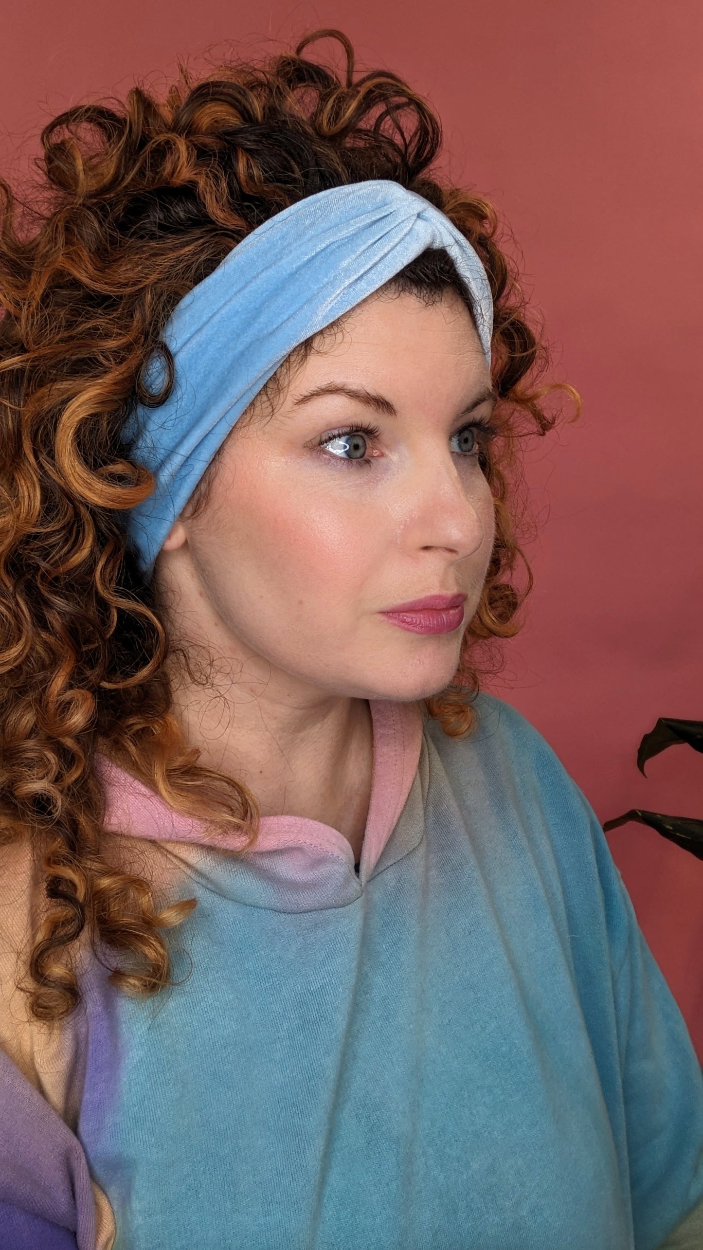 Velvet Headband in Baby Blue