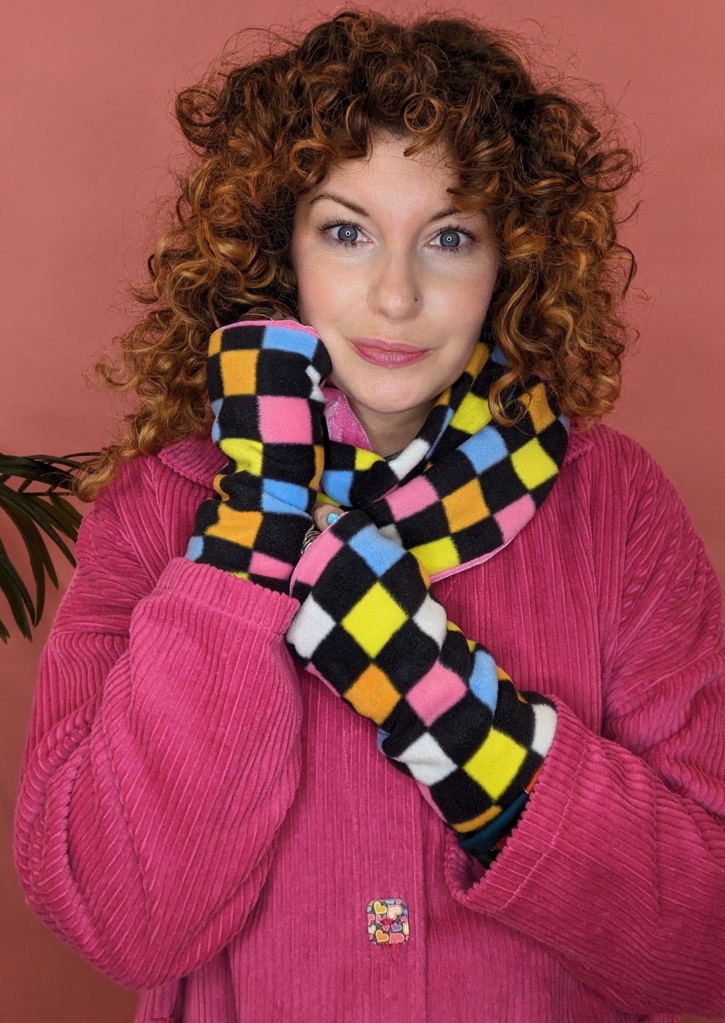 * Reversible Hand Warmers in Liquorice Allsort Check