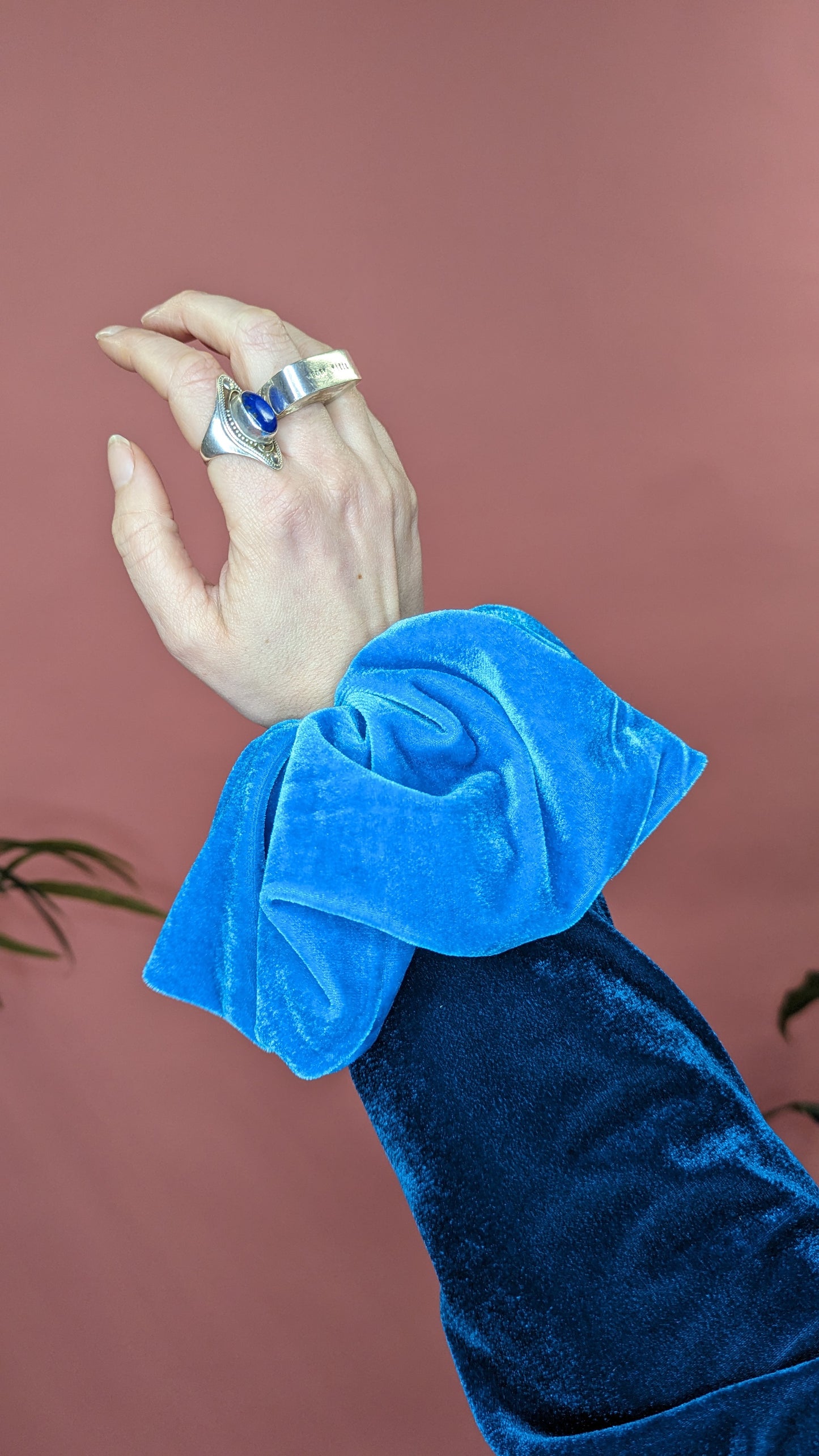 Hair Scrunchie in Turquoise Velvet
