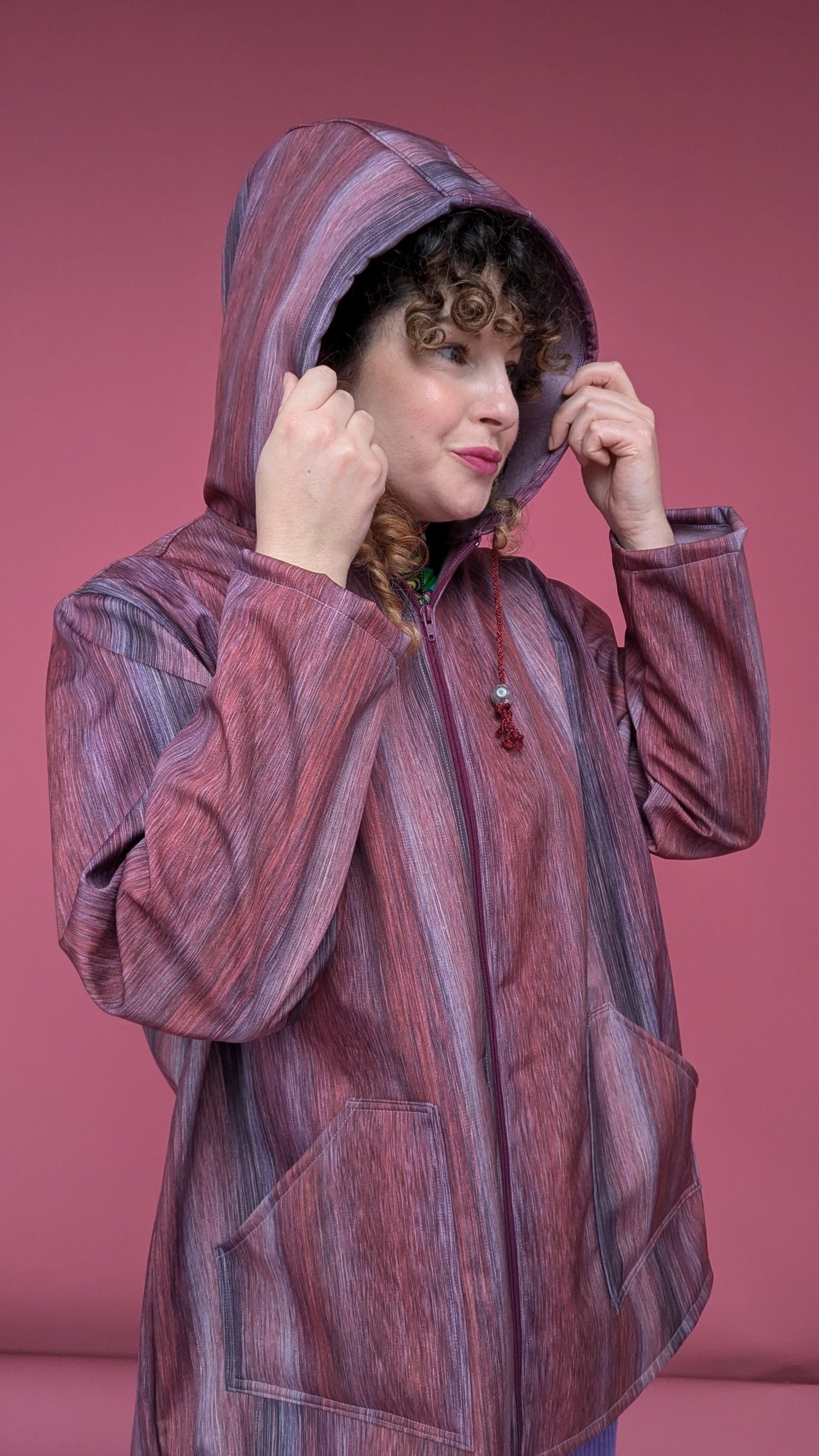 Rain Coat in Dusk Stripe
