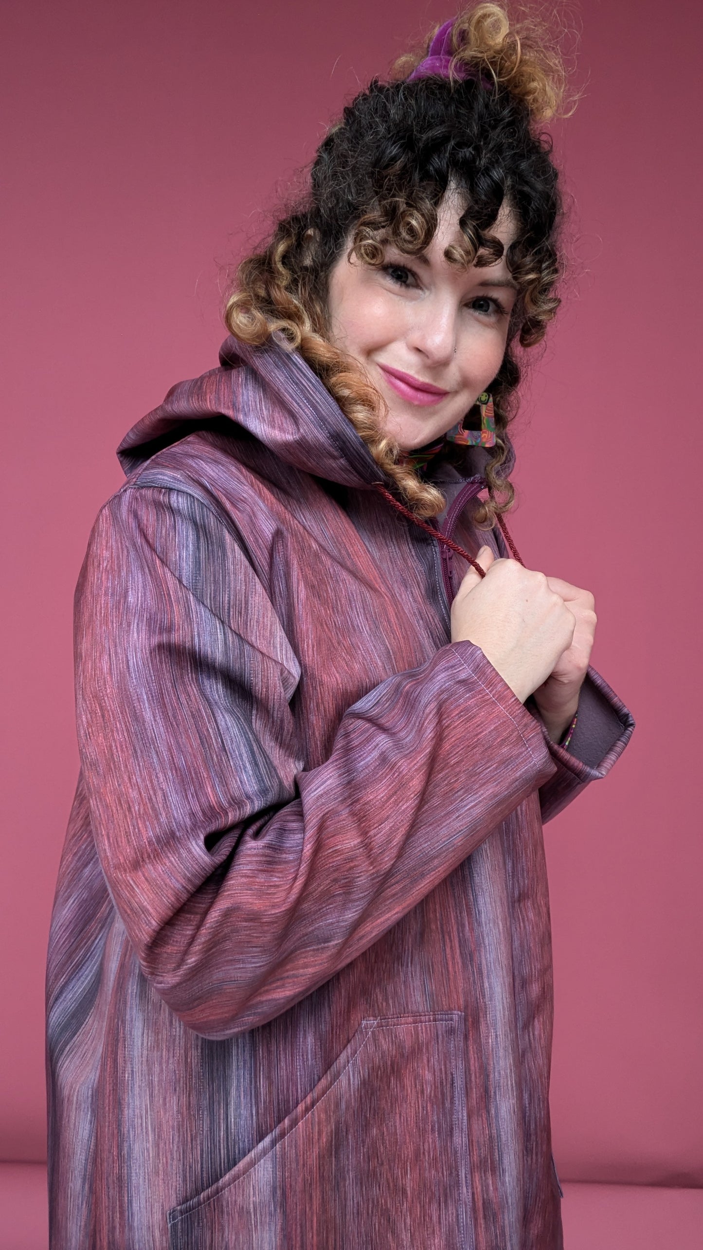 Rain Coat in Dusk Stripe