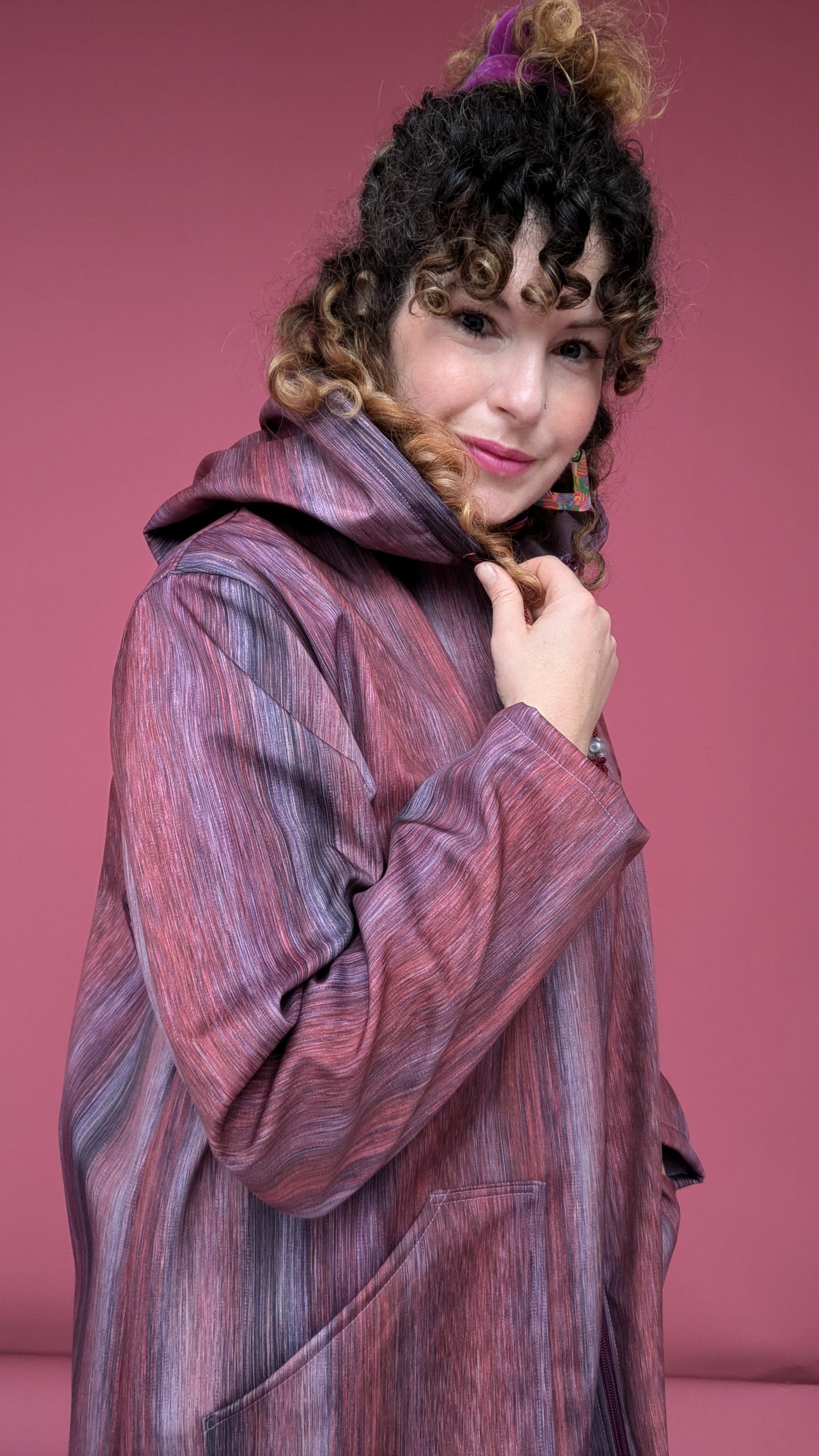 Rain Coat in Dusk Stripe