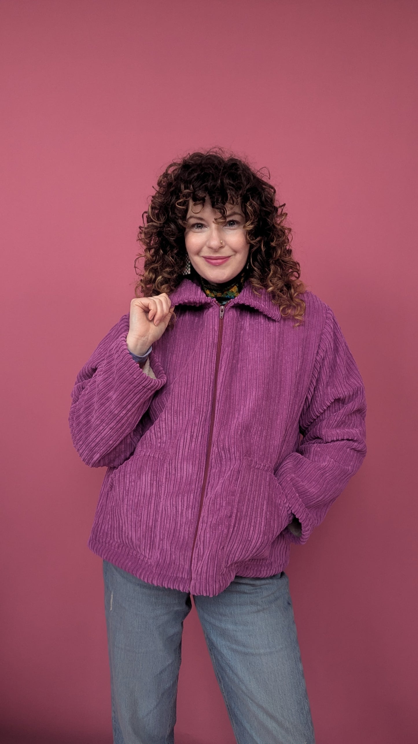 * Box Jacket in Fur Lined Cosy Corduroy - Sample