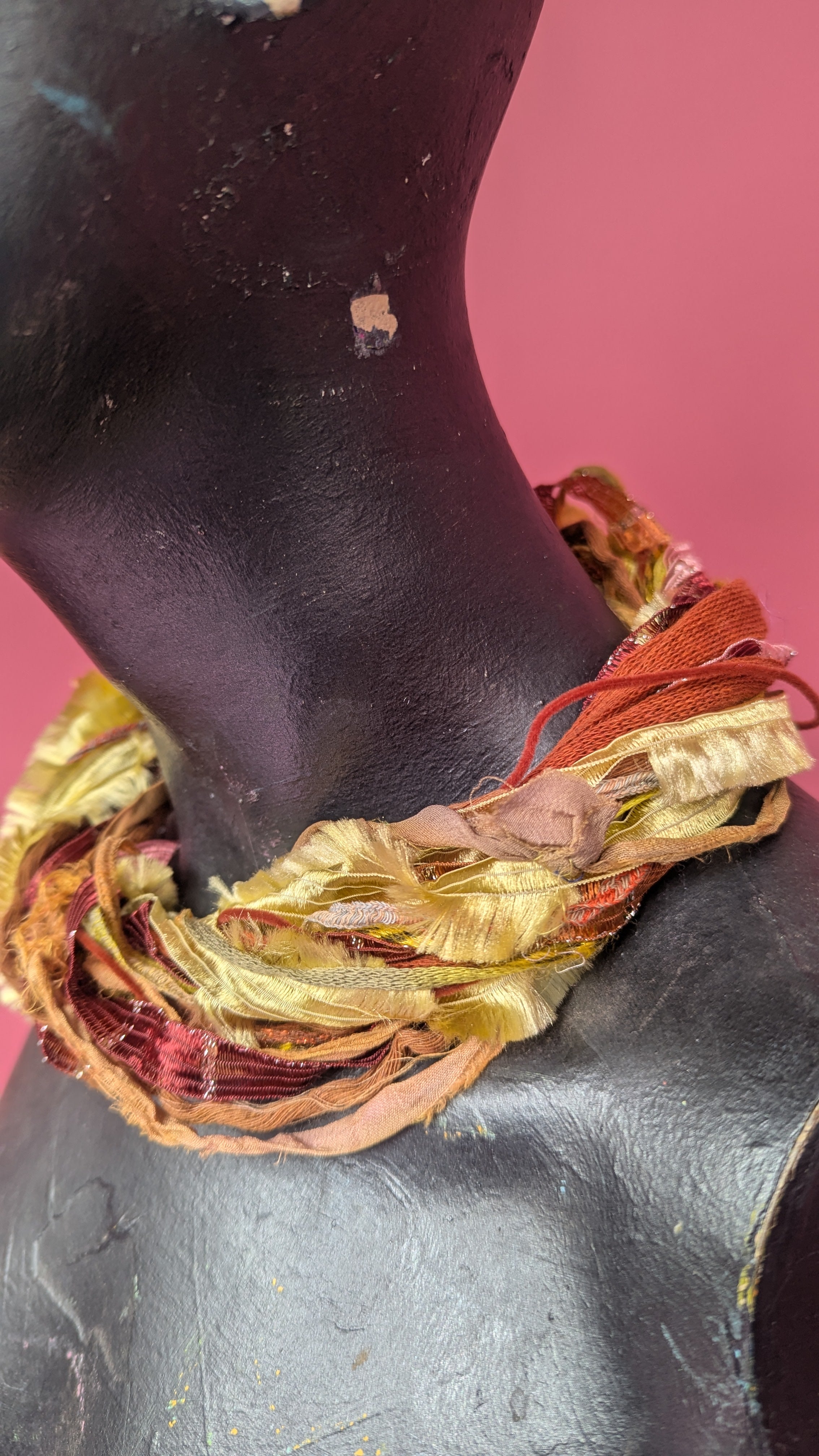Silk Yarn Necklace in Amber Desert - Megan Crook