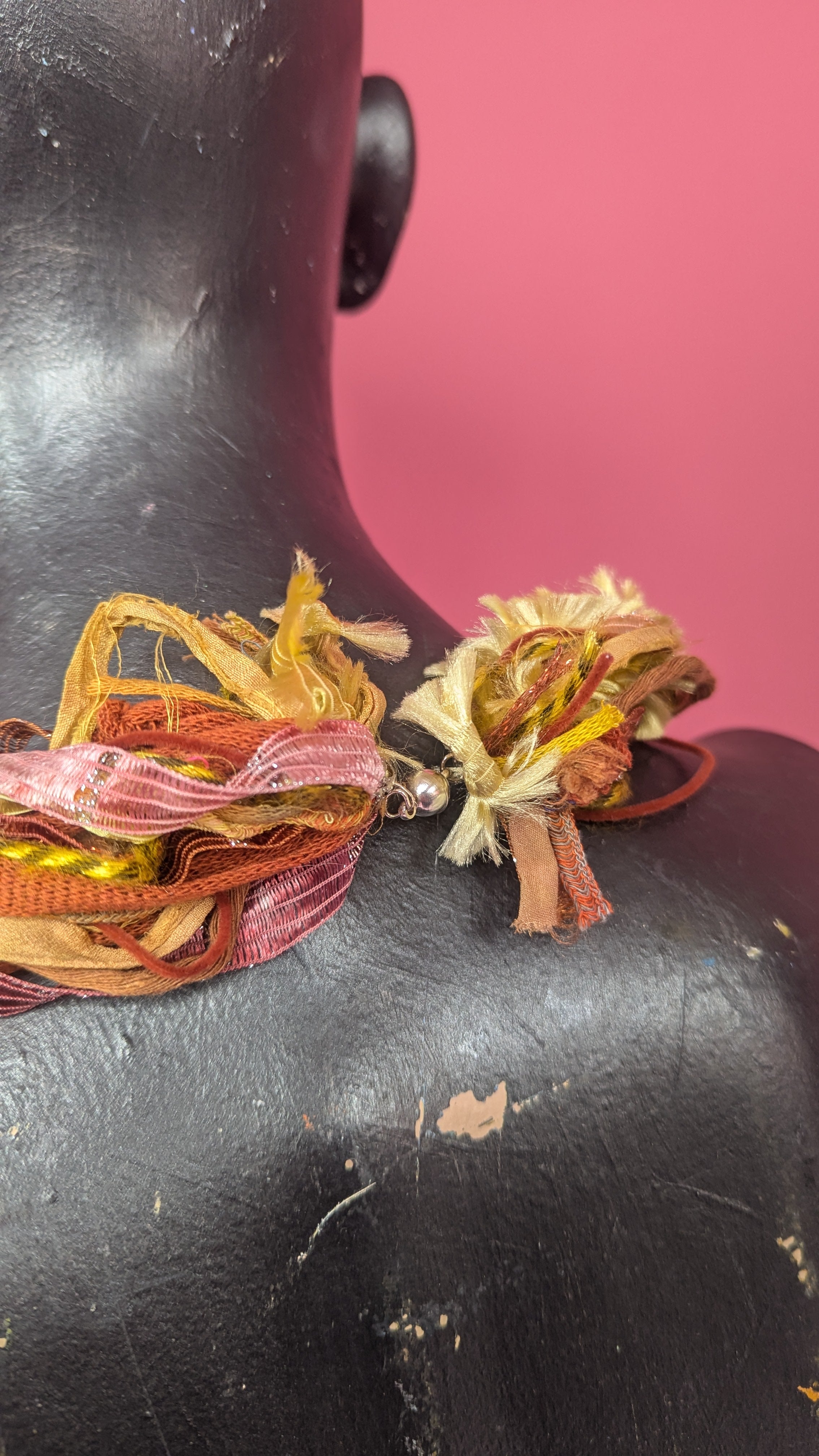Silk Yarn Necklace in Amber Desert - Megan Crook