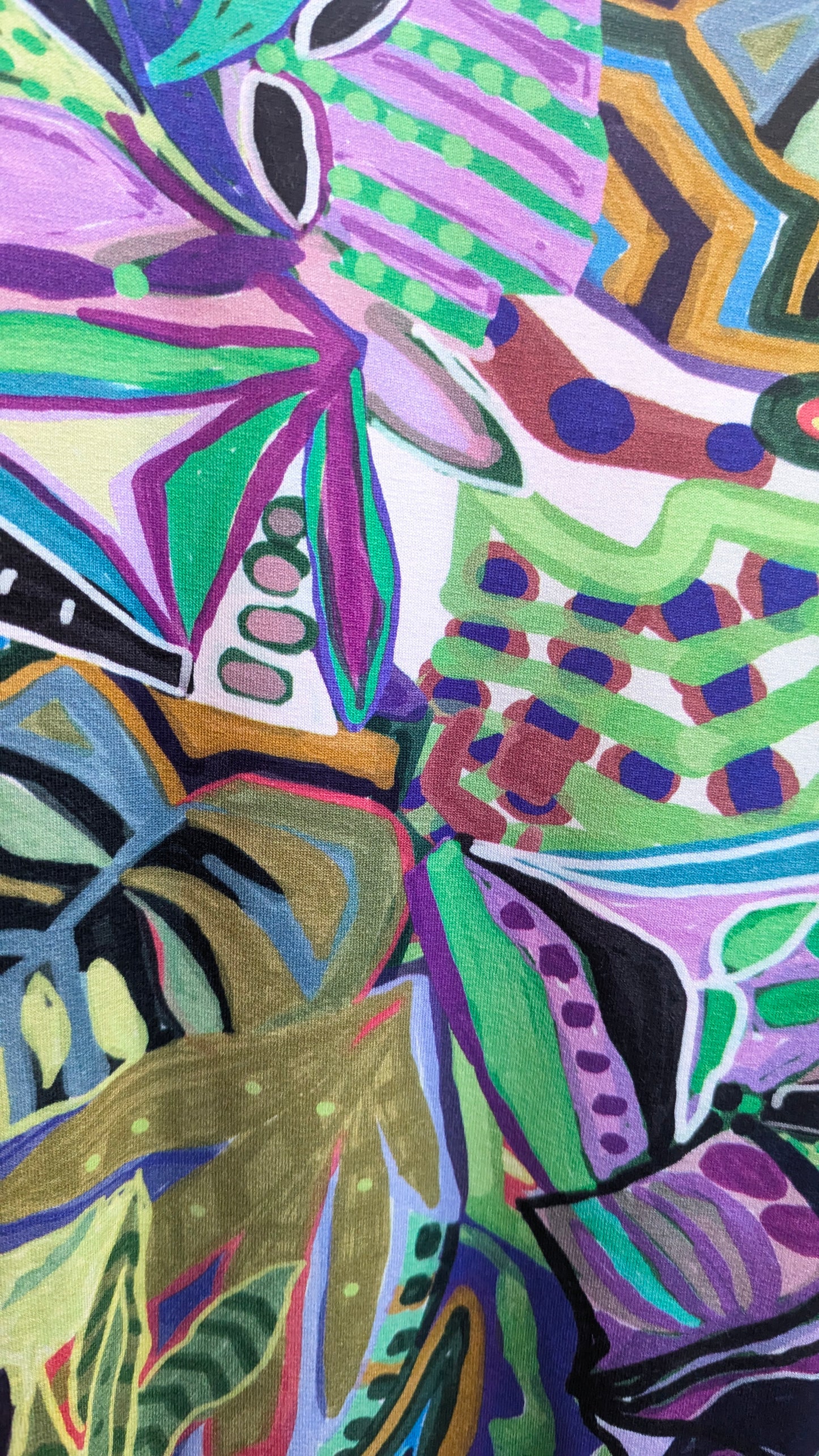 SALE - Swing Dress in Green Abstract Garden XS, M