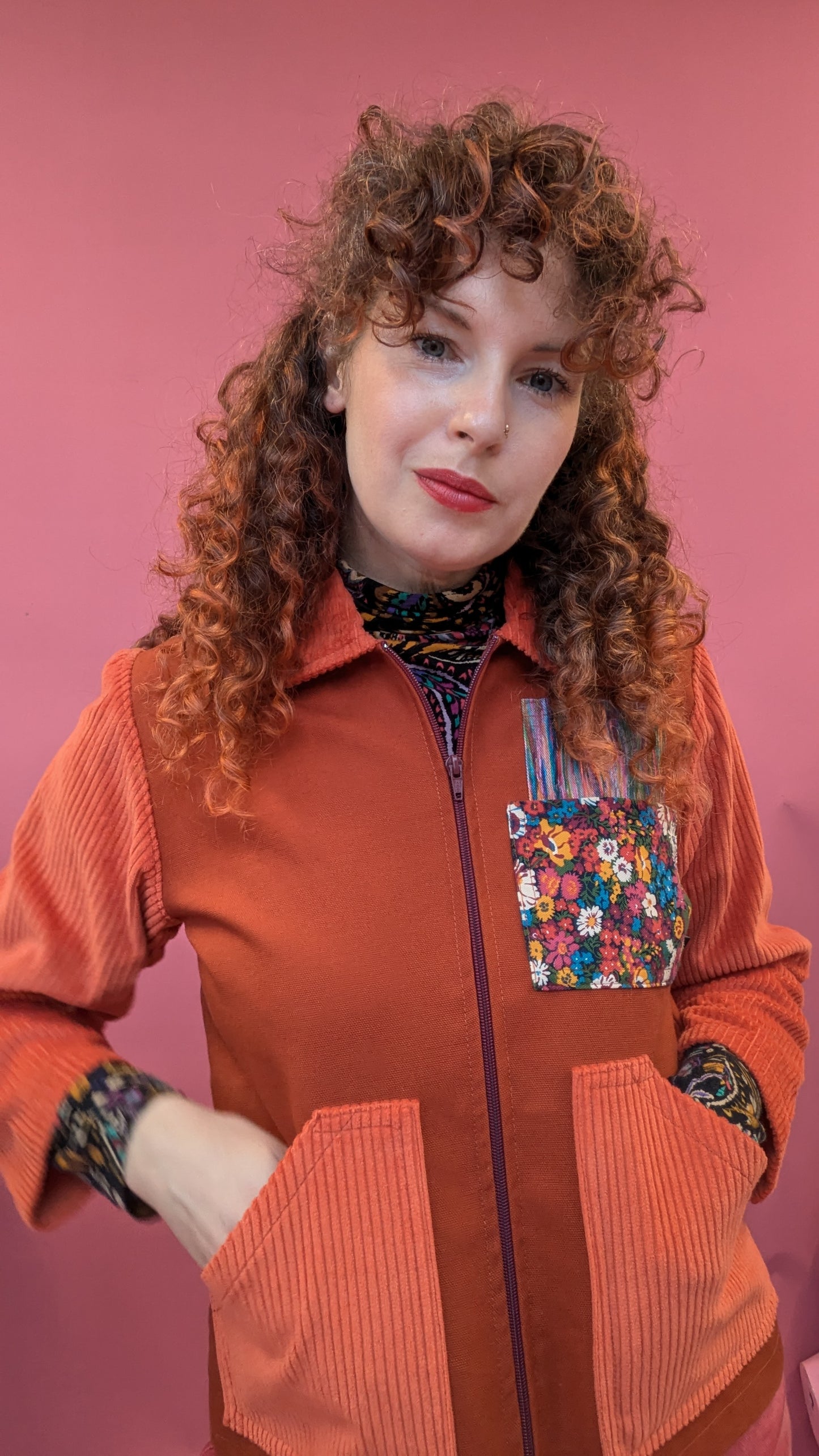 Liberty Patch Pocket Box Jacket in Orange