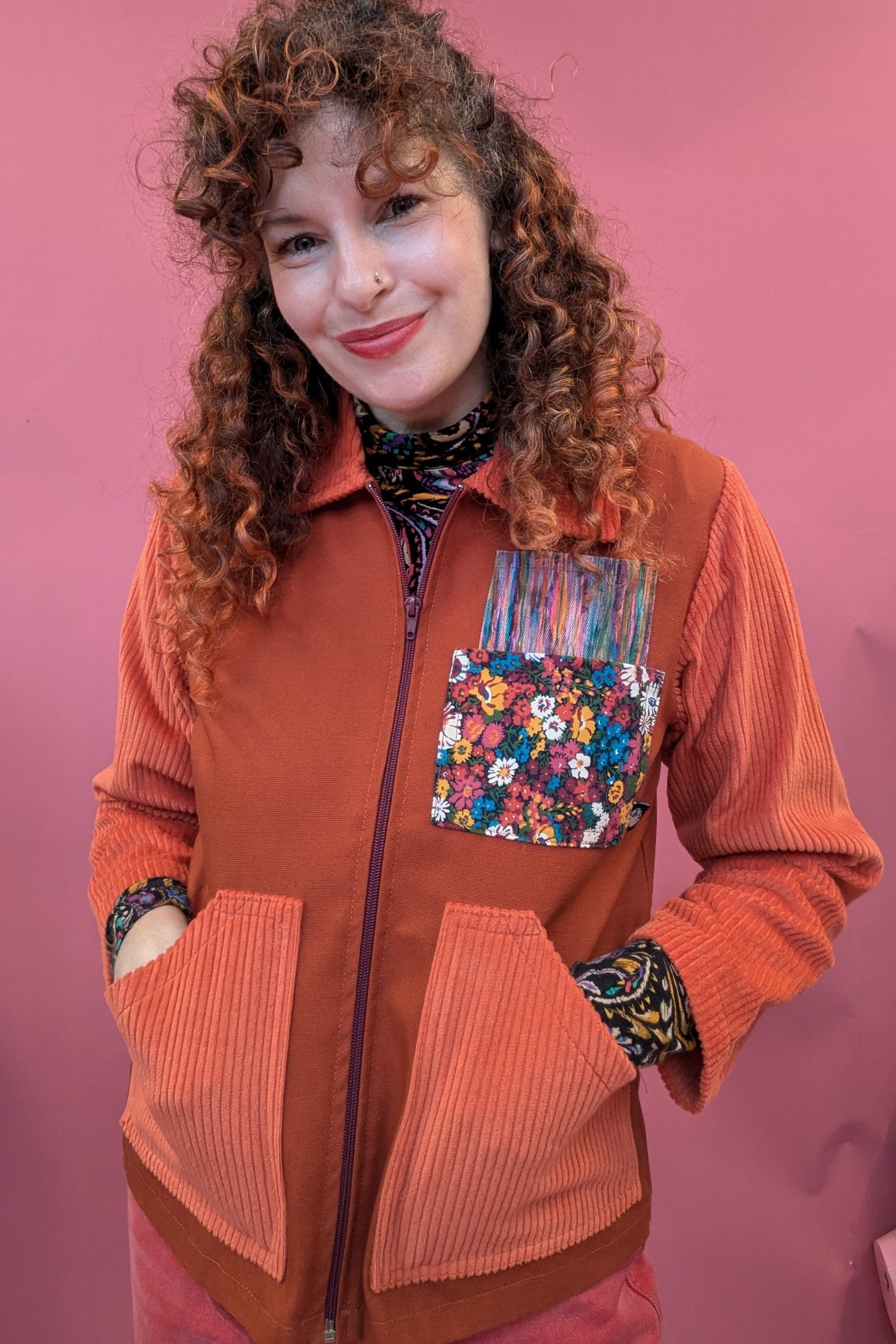 Liberty Patch Pocket Box Jacket in Orange
