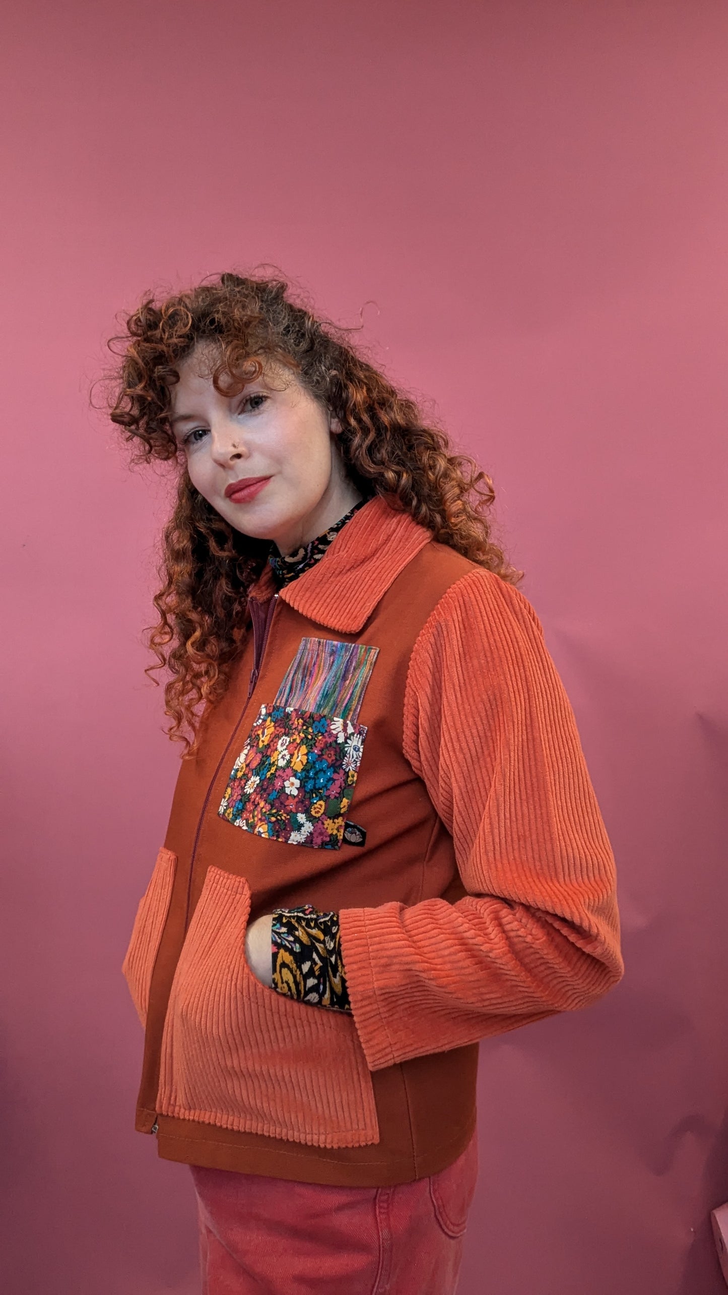 Liberty Patch Pocket Box Jacket in Orange