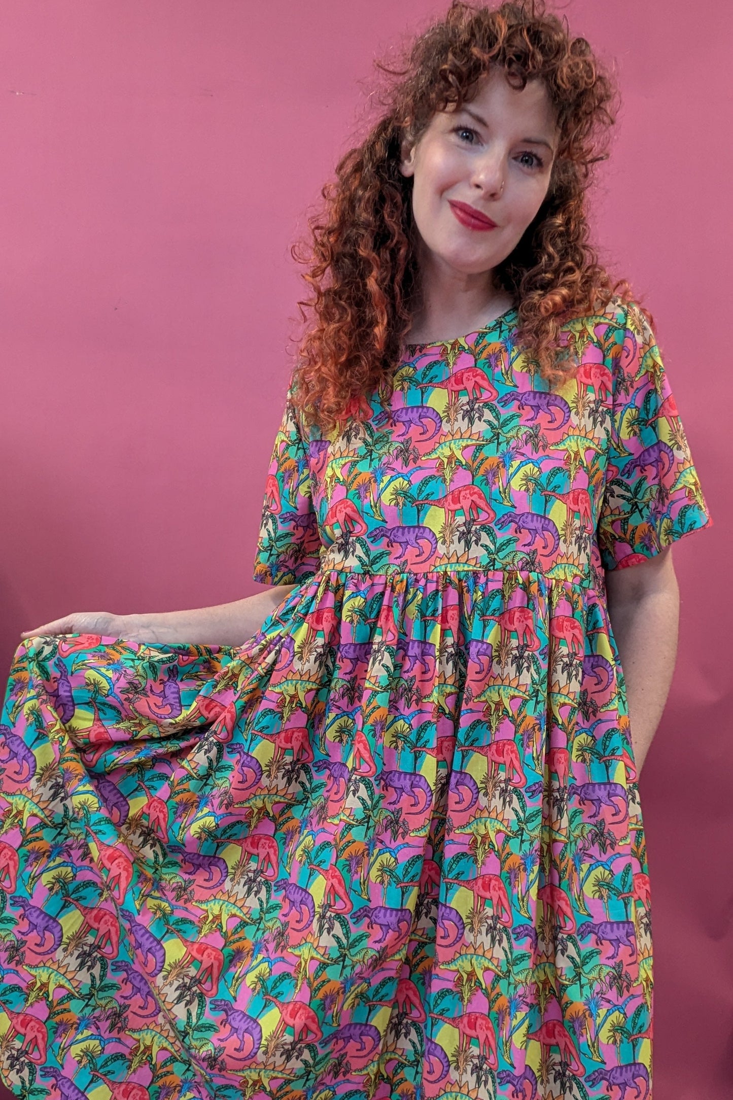 Smock Dress in Dazzling Dino's