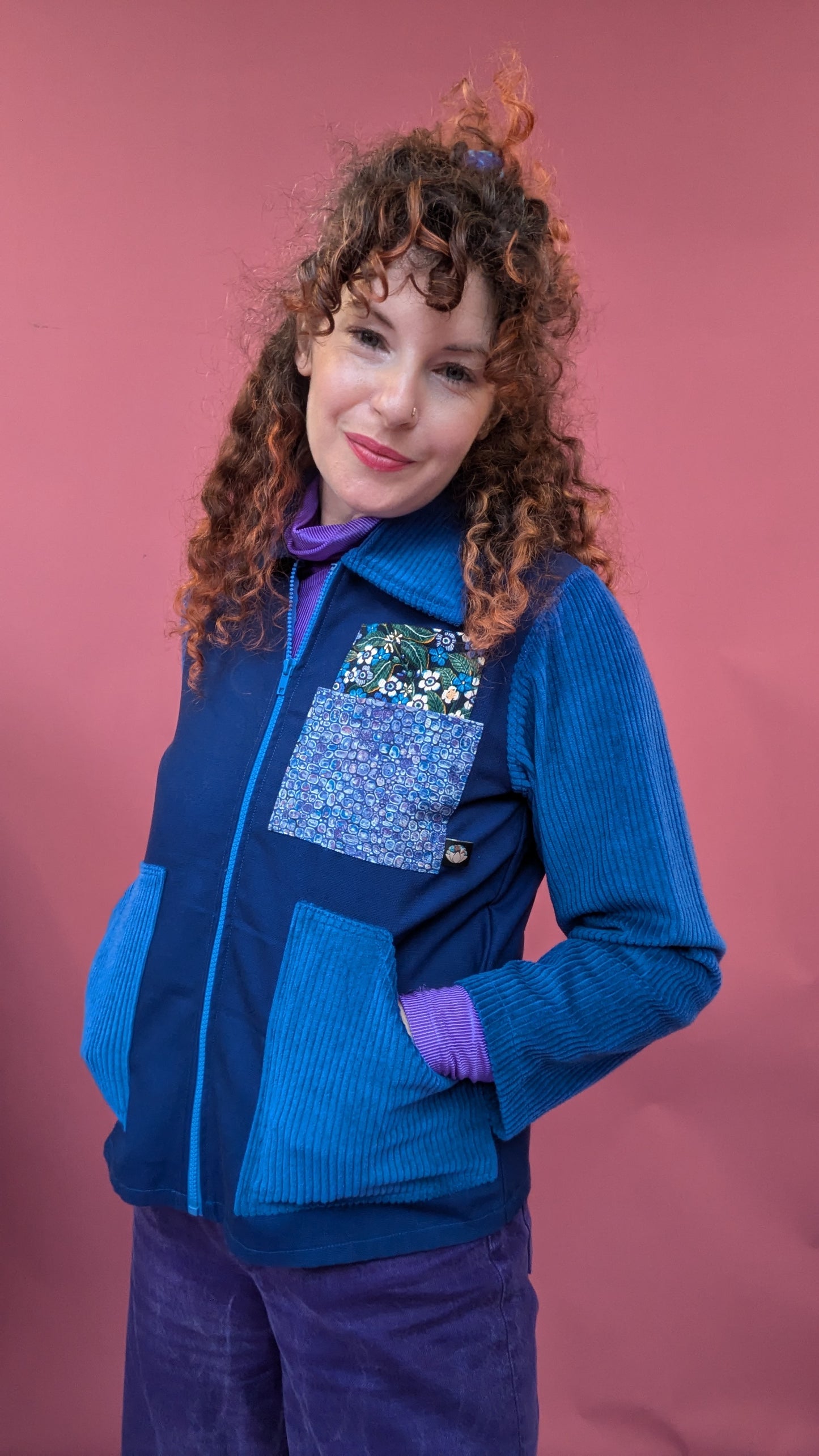 Liberty Patch Pocket Box Jacket in Royal Blue