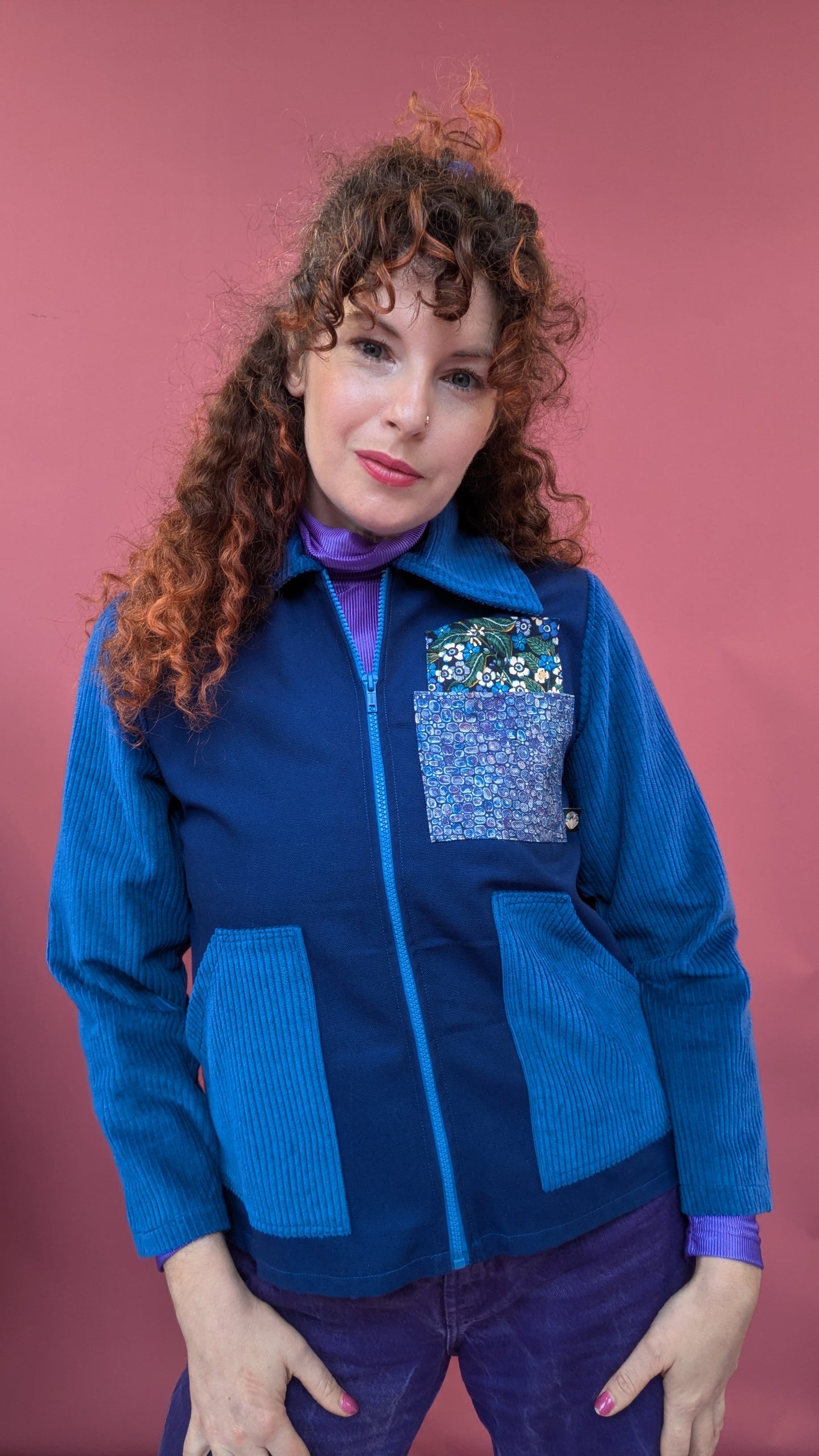 Liberty Patch Pocket Box Jacket in Royal Blue